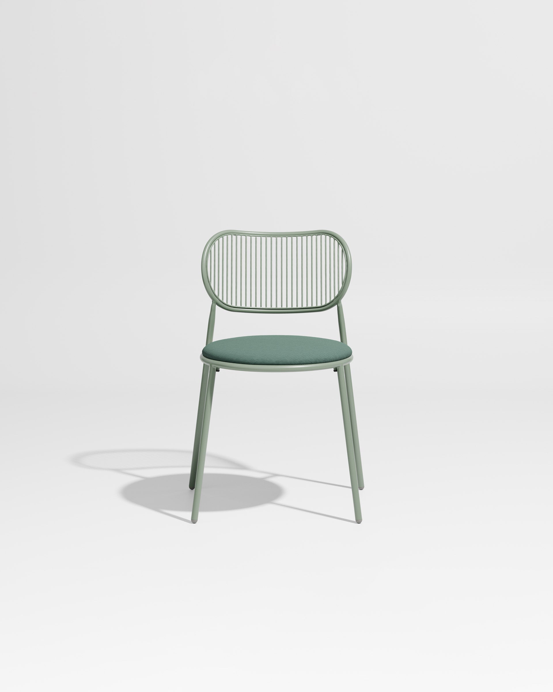 Piper Chair | Gibson Karlo | Dining Stainless Steel | DesignByThem ** Pale Eucalypt / Maharam Merit - 0017 (Indoor Only)