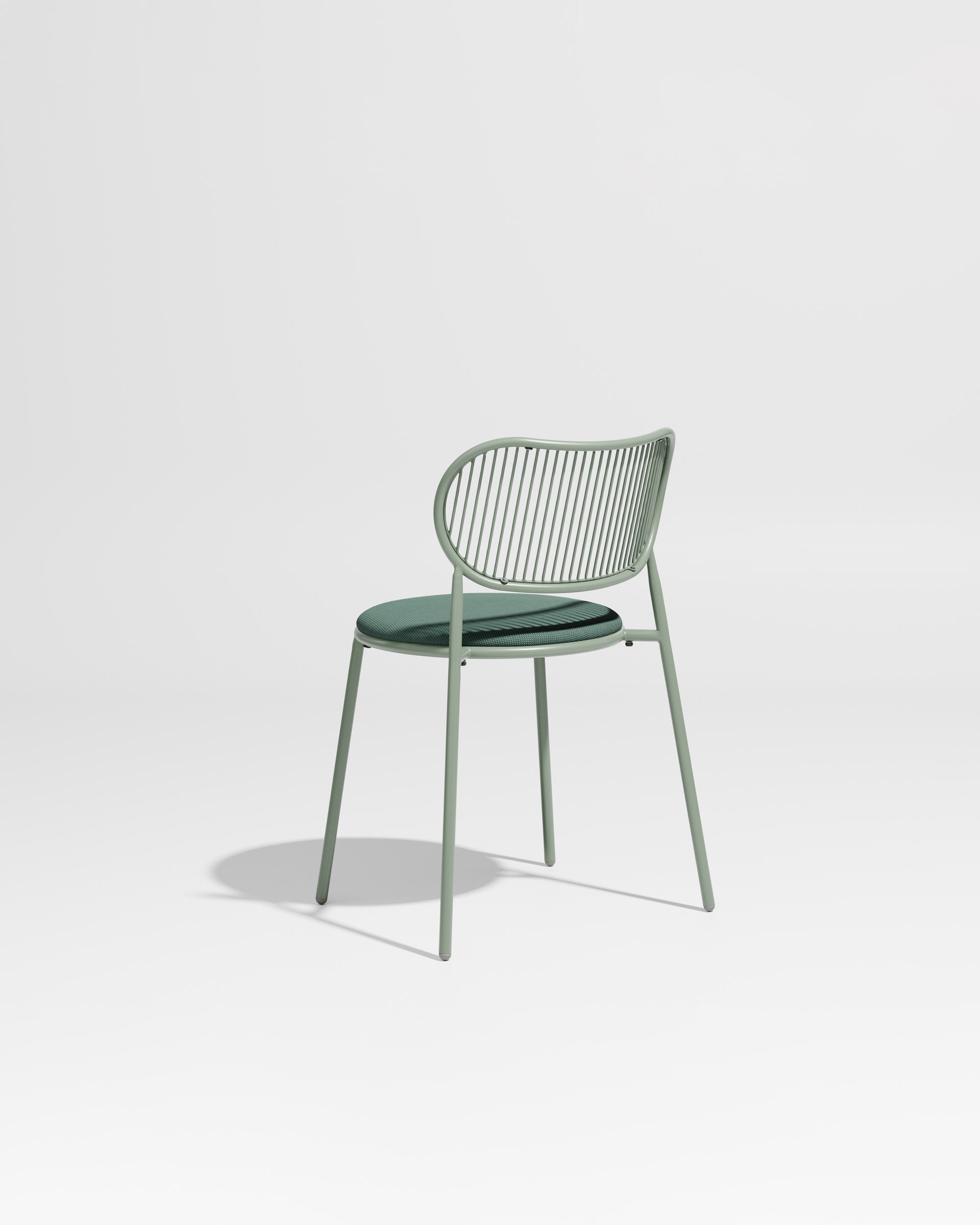 Piper Chair | Gibson Karlo | Dining Stainless Steel | DesignByThem ** Pale Eucalypt / Maharam Merit - 0017 (Indoor Only)