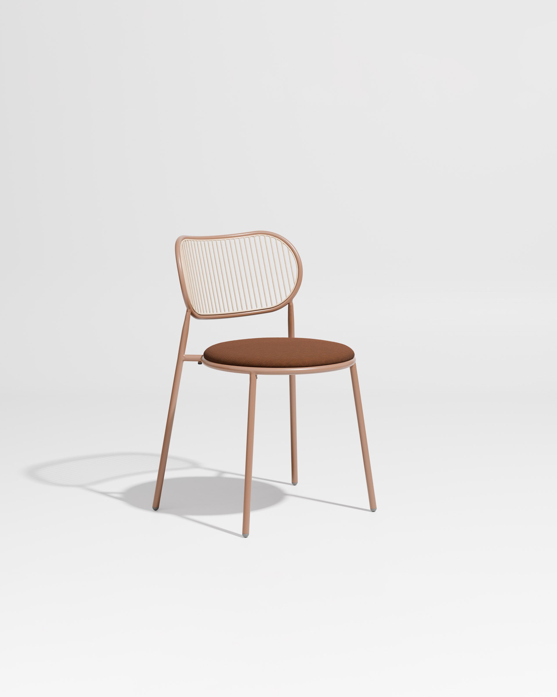 Piper Chair | Gibson Karlo | Dining Stainless Steel | DesignByThem ** Nutmeg-Beige / Maharam Merit - 0033 (Indoor Only)