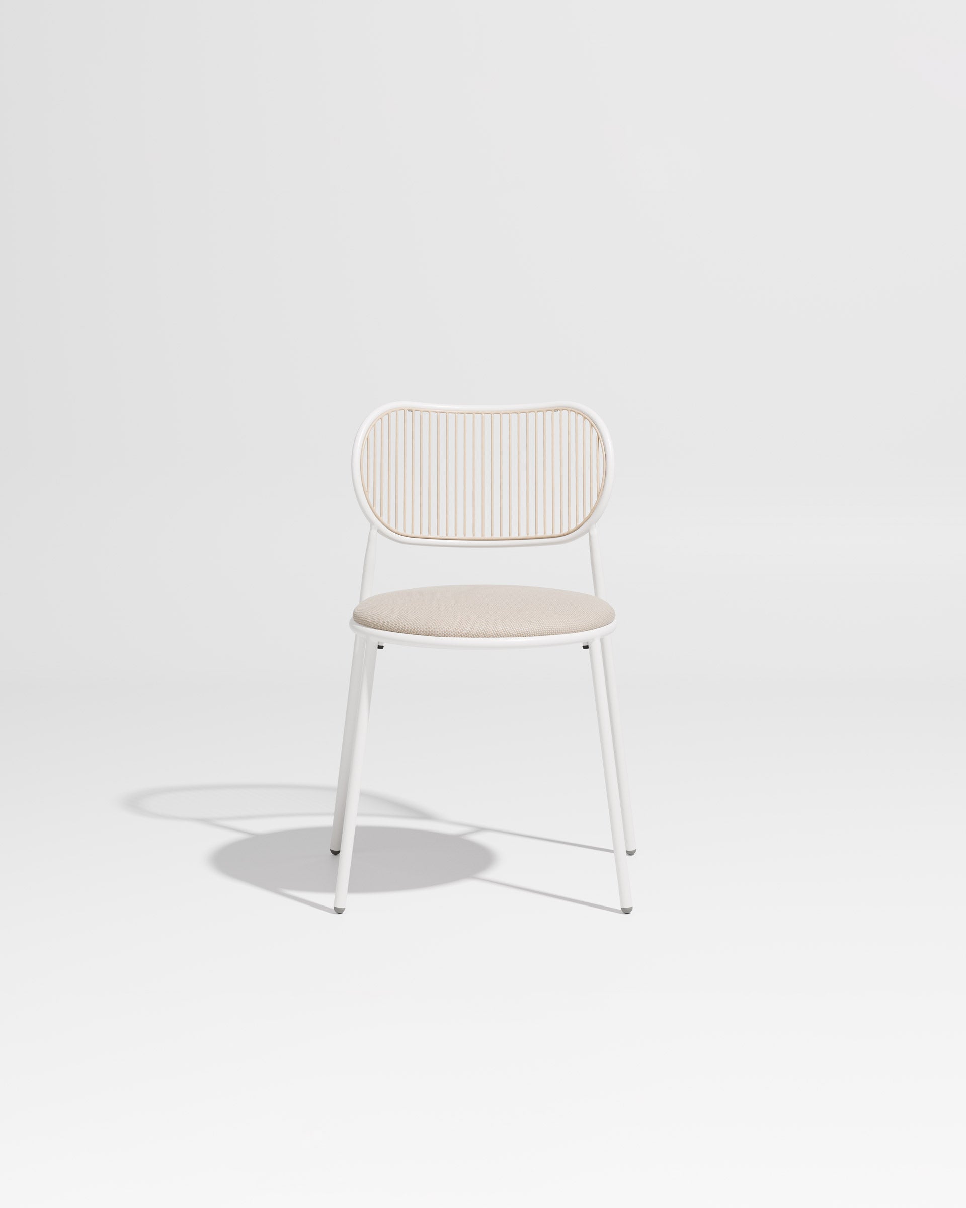 Piper Chair | Gibson Karlo | Dining Stainless Steel | DesignByThem ** White-Beige / Maharam Merit - 0030 (Indoor Only)