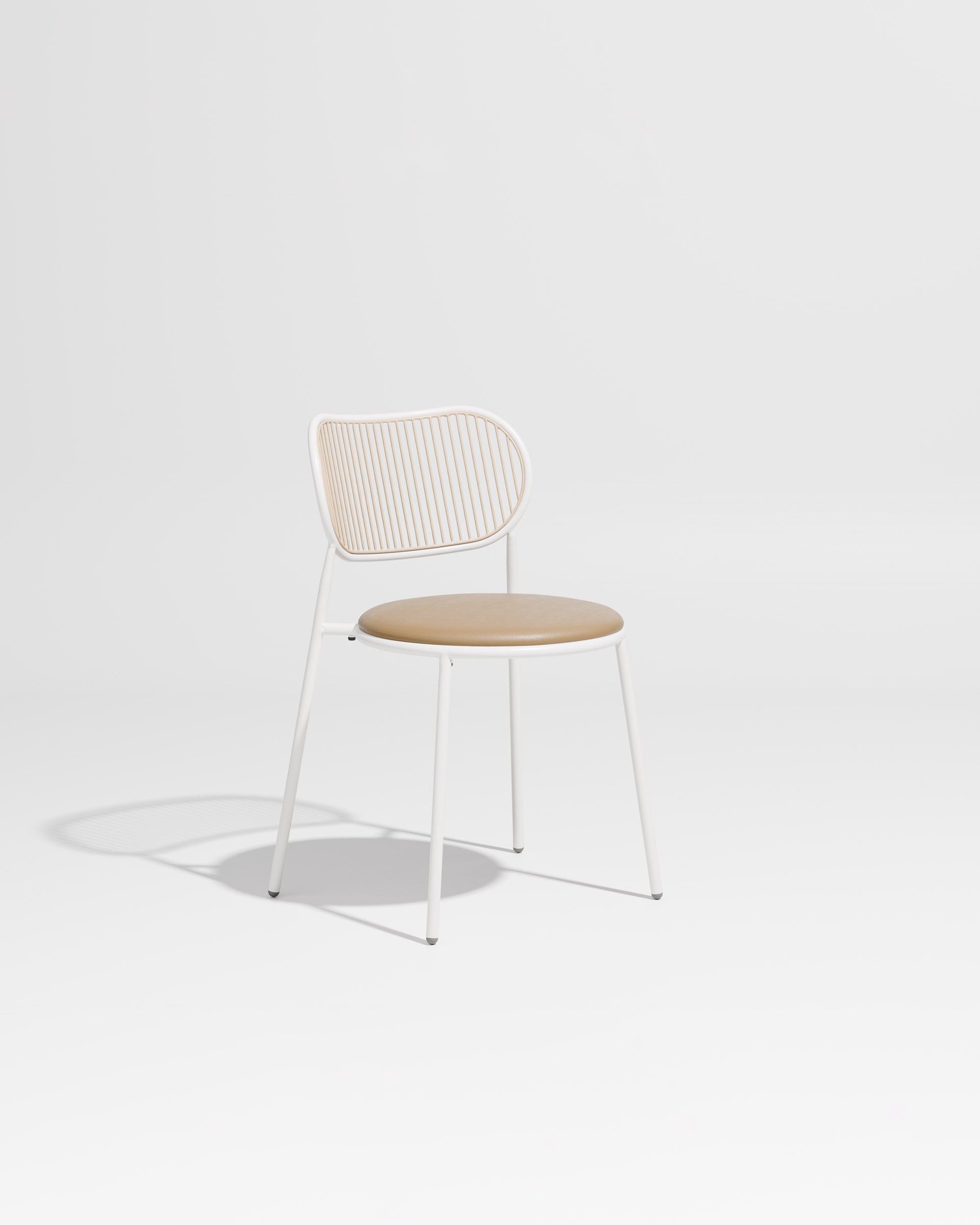 Piper Chair | Gibson Karlo | Dining Stainless Steel | DesignByThem ** White-Beige / Knoll Prairie - 0025 (Outdoor Suitable)