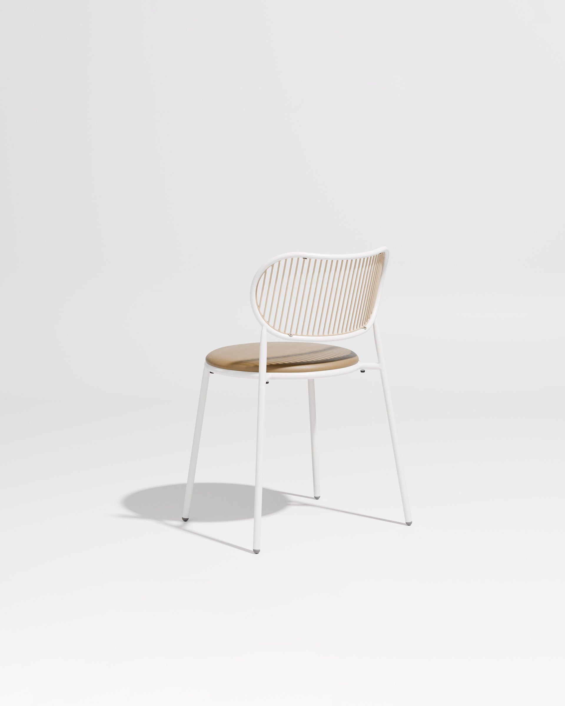 Piper Chair | Gibson Karlo | Dining Stainless Steel | DesignByThem ** White-Beige / Knoll Prairie - 0025 (Outdoor Suitable)