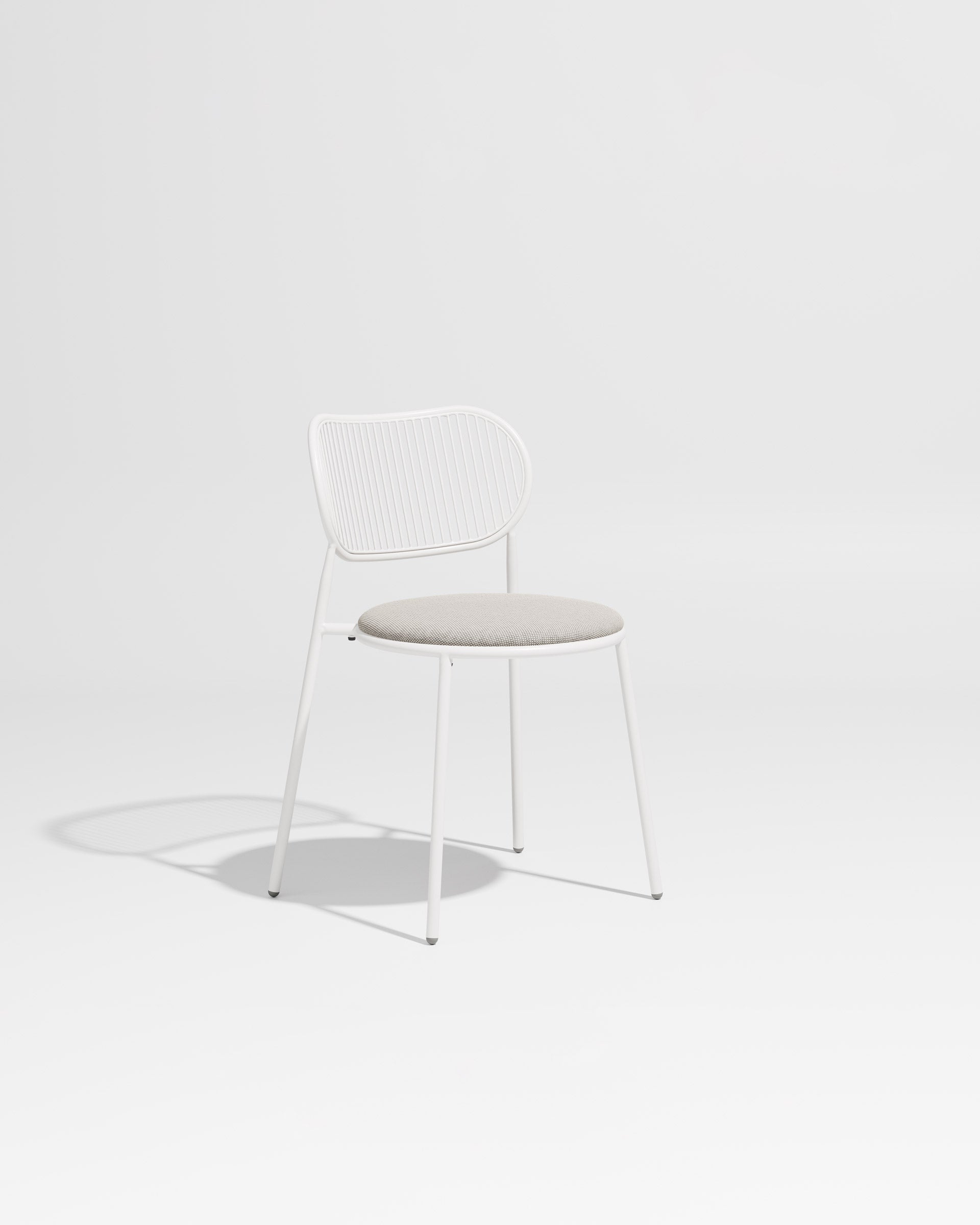 Piper Chair | Gibson Karlo | Dining Stainless Steel | DesignByThem ** White-White / Maharam Merit - 0023 (Indoor Only)