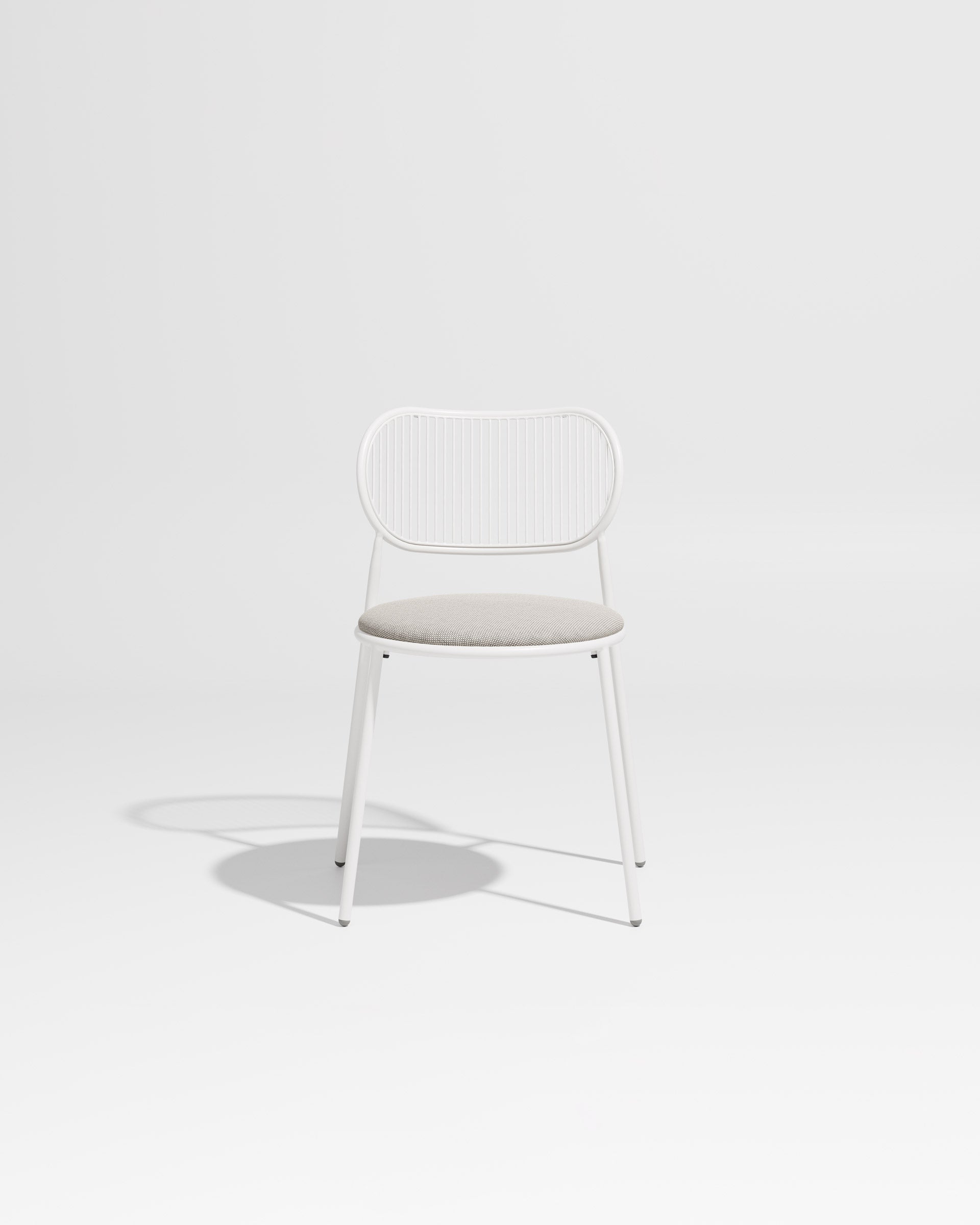 Piper Chair | Gibson Karlo | Dining Stainless Steel | DesignByThem ** White-White / Maharam Merit - 0023 (Indoor Only)