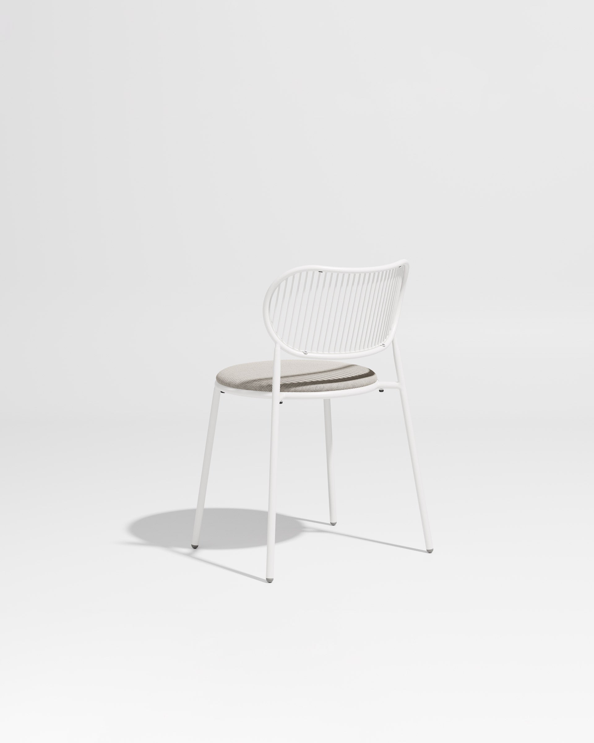 Piper Chair | Gibson Karlo | Dining Stainless Steel | DesignByThem ** White-White / Maharam Merit - 0023 (Indoor Only)