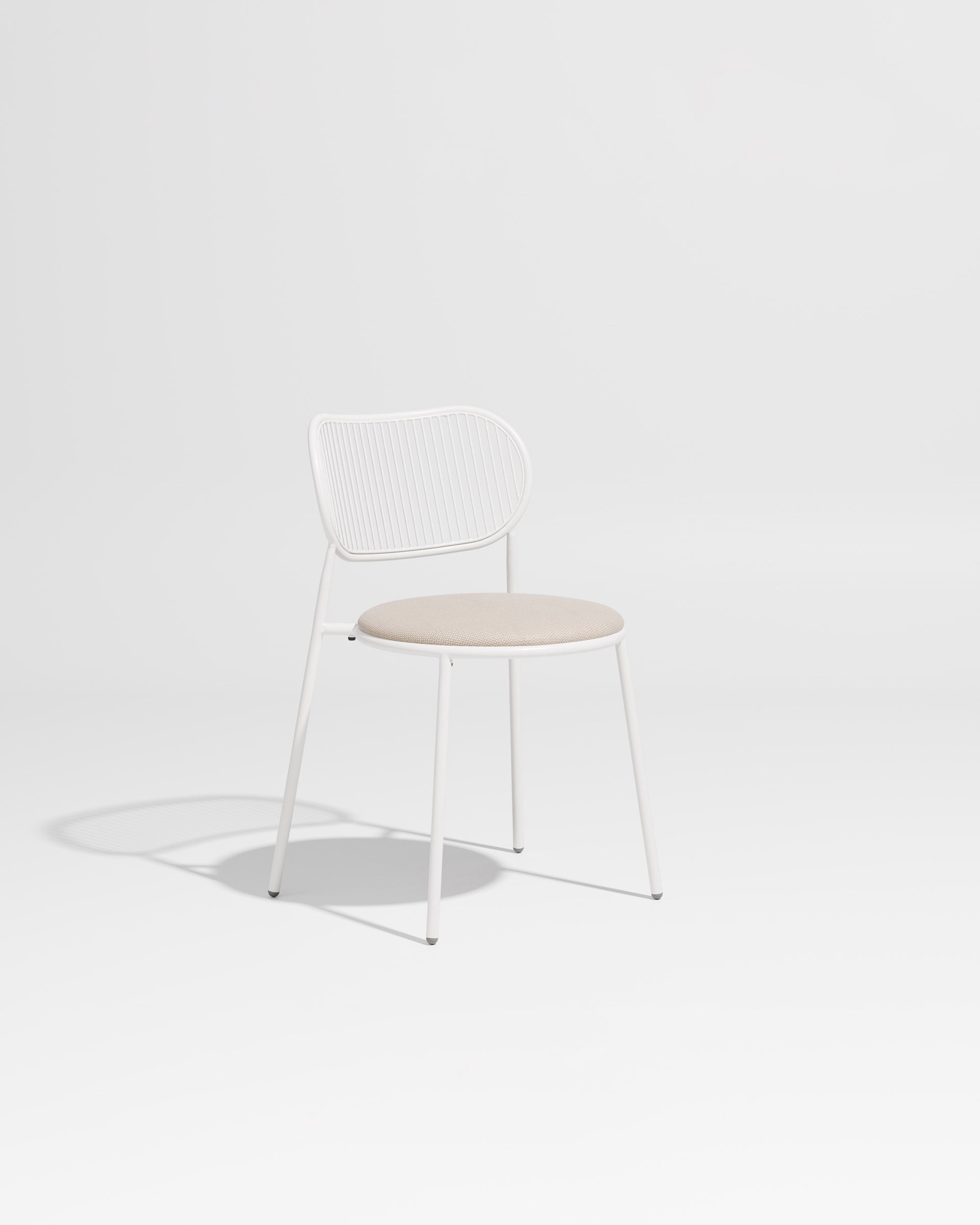 Piper Chair | Gibson Karlo | Dining Stainless Steel | DesignByThem ** White-White / Maharam Merit - 0030 (Indoor Only)