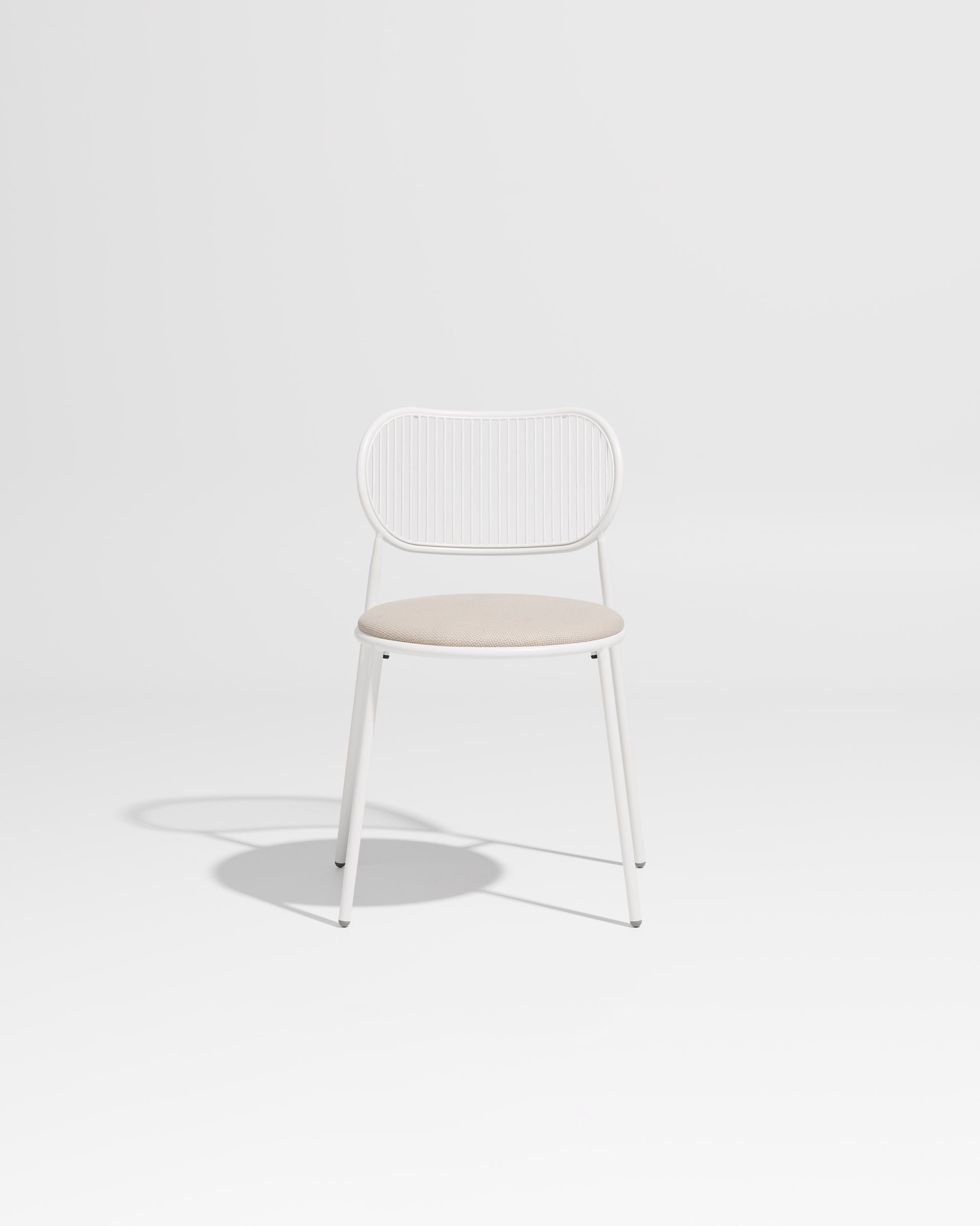 Piper Chair | Gibson Karlo | Dining Stainless Steel | DesignByThem ** White-White / Maharam Merit - 0030 (Indoor Only)