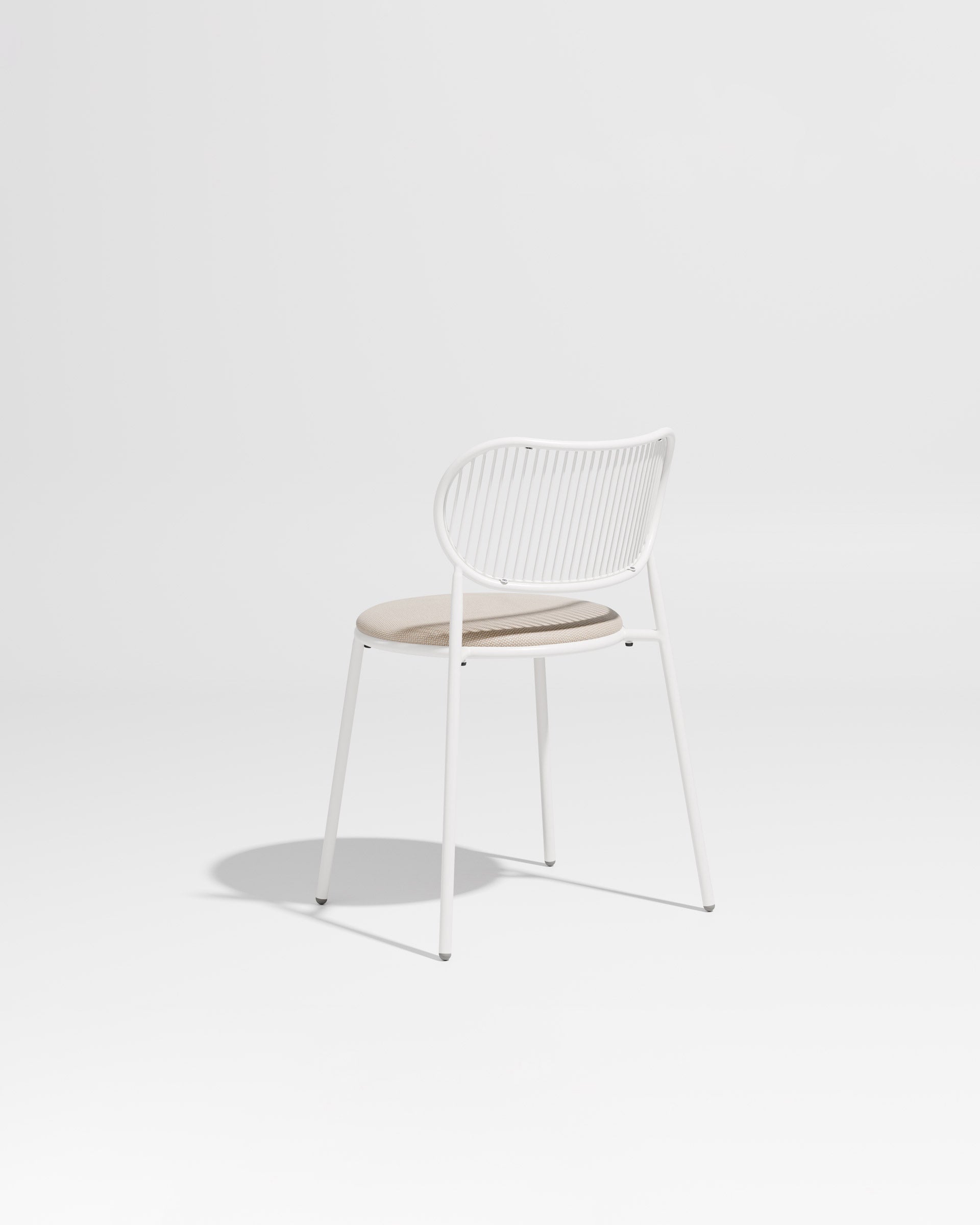 Piper Chair | Gibson Karlo | Dining Stainless Steel | DesignByThem ** White-White / Maharam Merit - 0030 (Indoor Only)