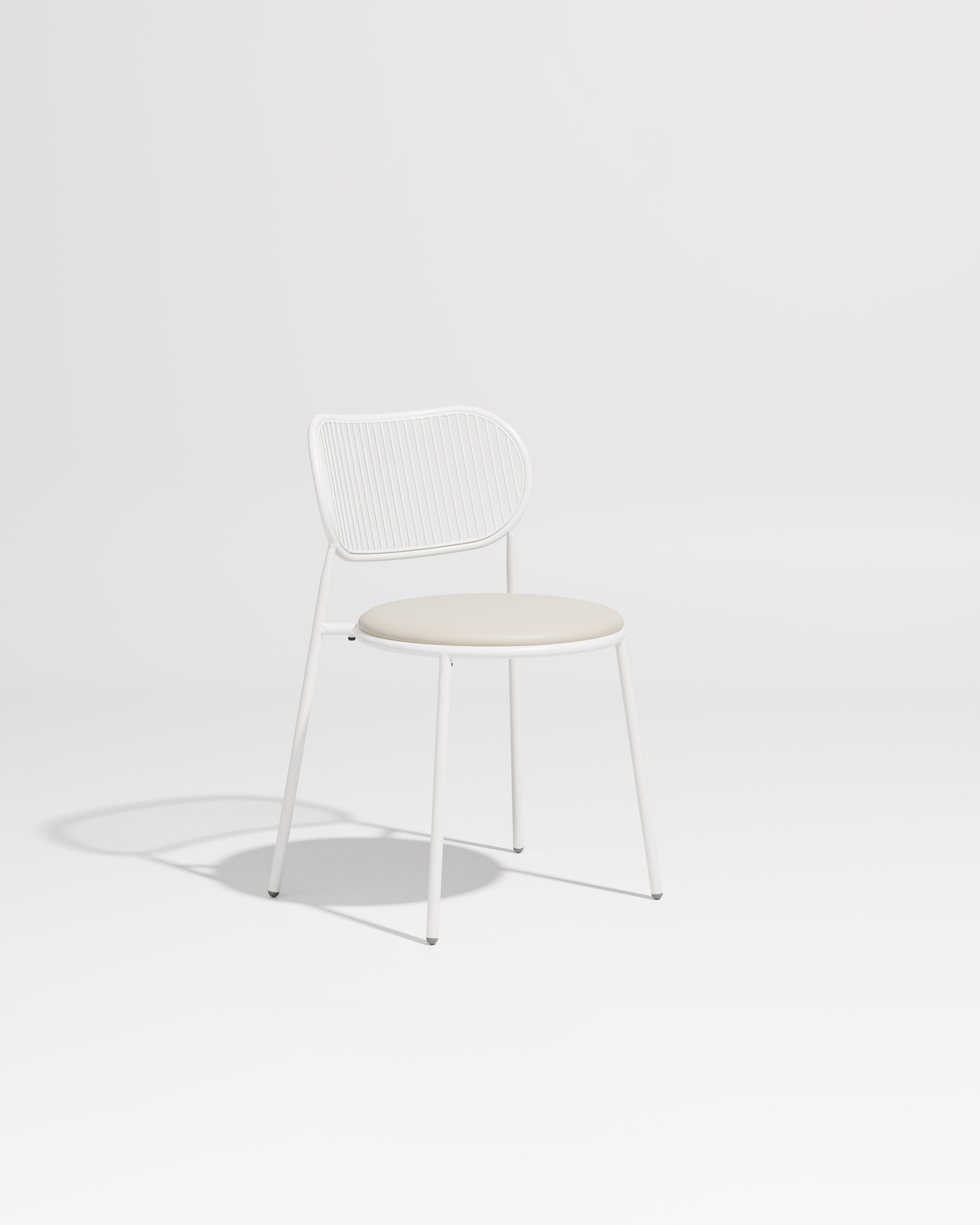 Piper Chair | Gibson Karlo | Dining Stainless Steel | DesignByThem ** White-White / Knoll Prairie - 0020 (Outdoor Suitable)