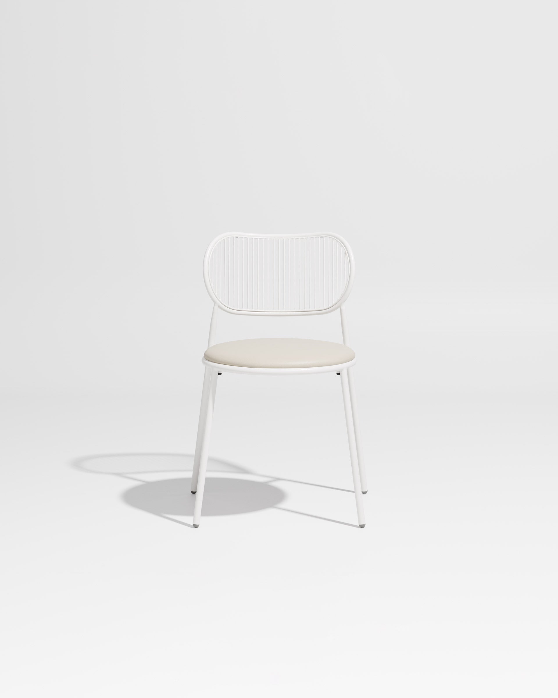 Piper Chair | Gibson Karlo | Dining Stainless Steel | DesignByThem ** White-White / Knoll Prairie - 0020 (Outdoor Suitable)