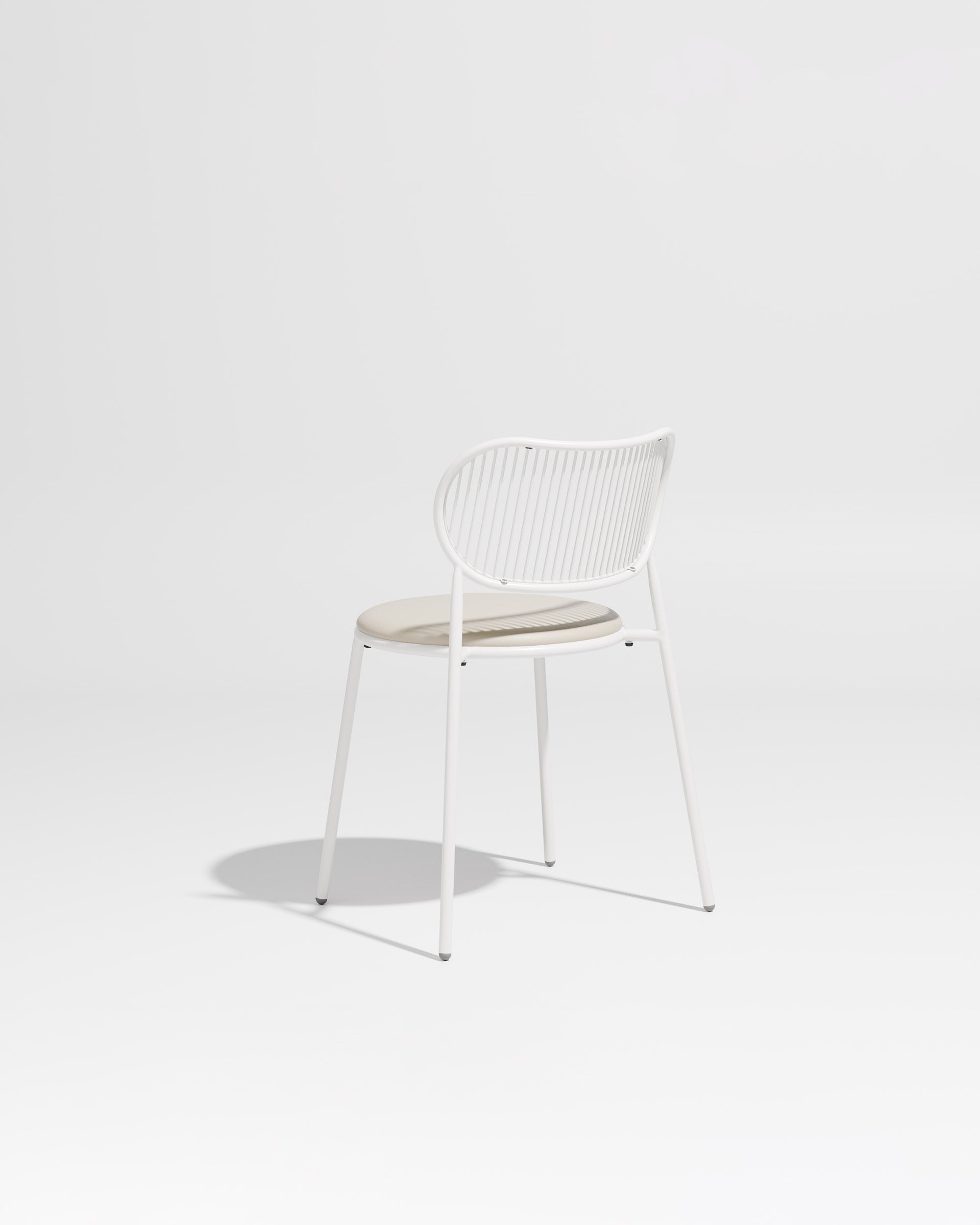 Piper Chair | Gibson Karlo | Dining Stainless Steel | DesignByThem ** White-White / Knoll Prairie - 0020 (Outdoor Suitable)