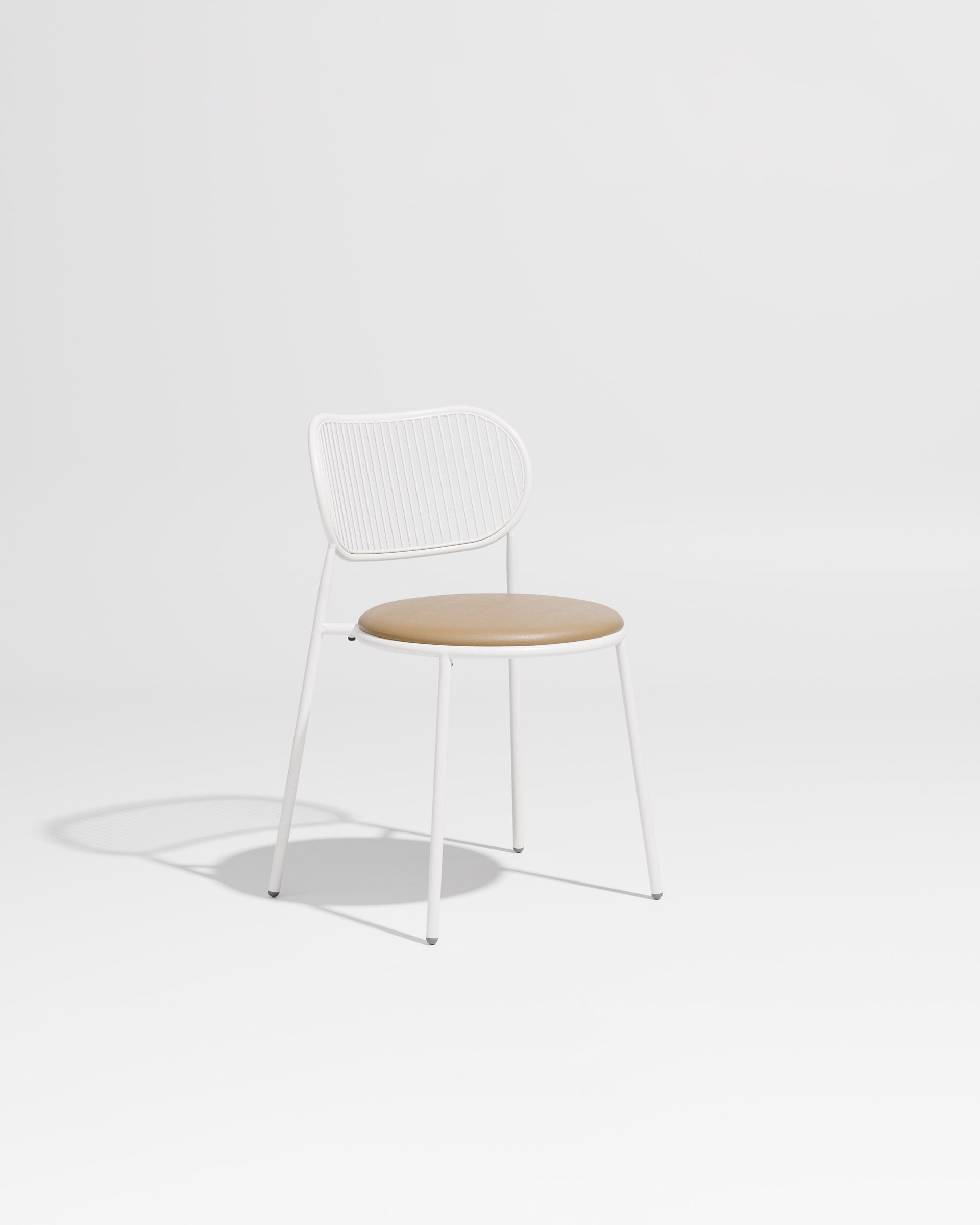 Piper Chair | Gibson Karlo | Dining Stainless Steel | DesignByThem ** White-White / Knoll Prairie - 0025 (Outdoor Suitable)