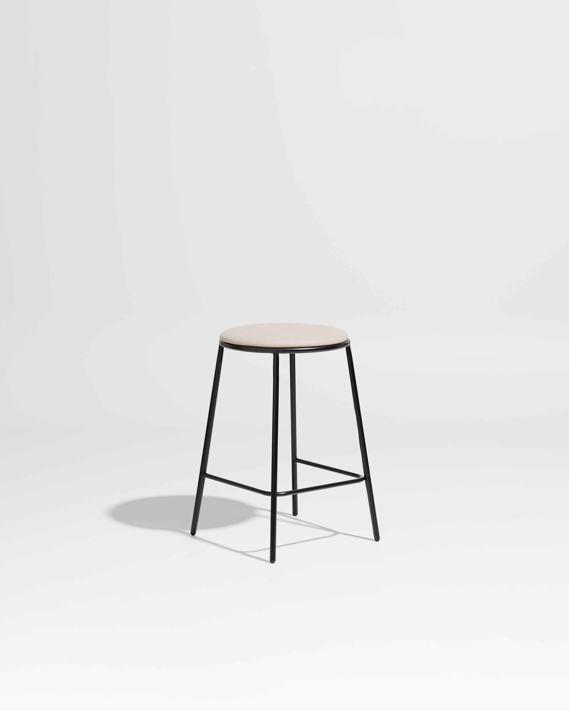 Piper Counter Stool | Gibson Karlo | Stainless Steel | DesignByThem ** Black / Maharam Merit - 030 (Indoor Only)