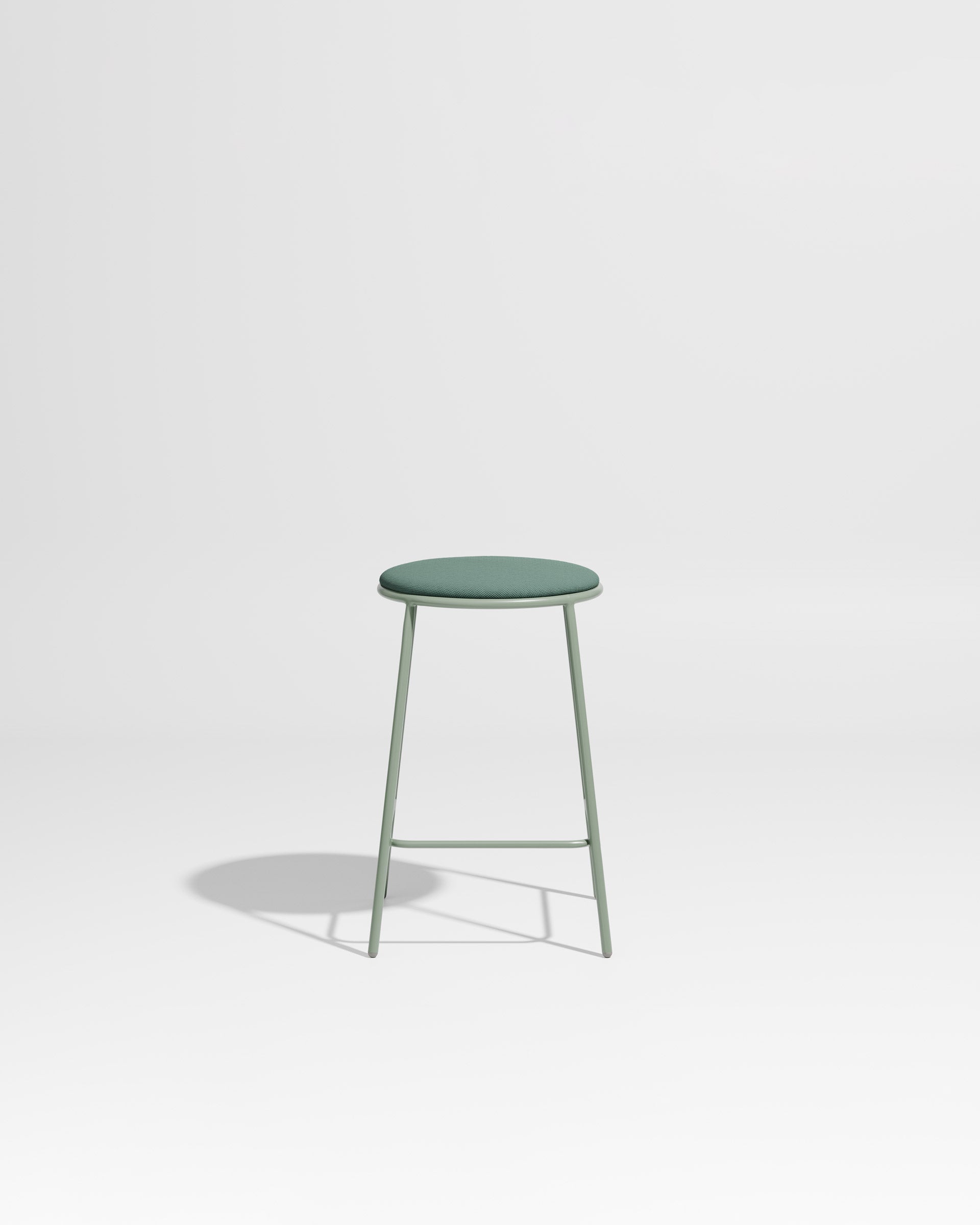 Piper Counter Stool | Gibson Karlo | Stainless Steel | DesignByThem ** Pale Eucalypt / Maharam Merit - 017 (Indoor Only)