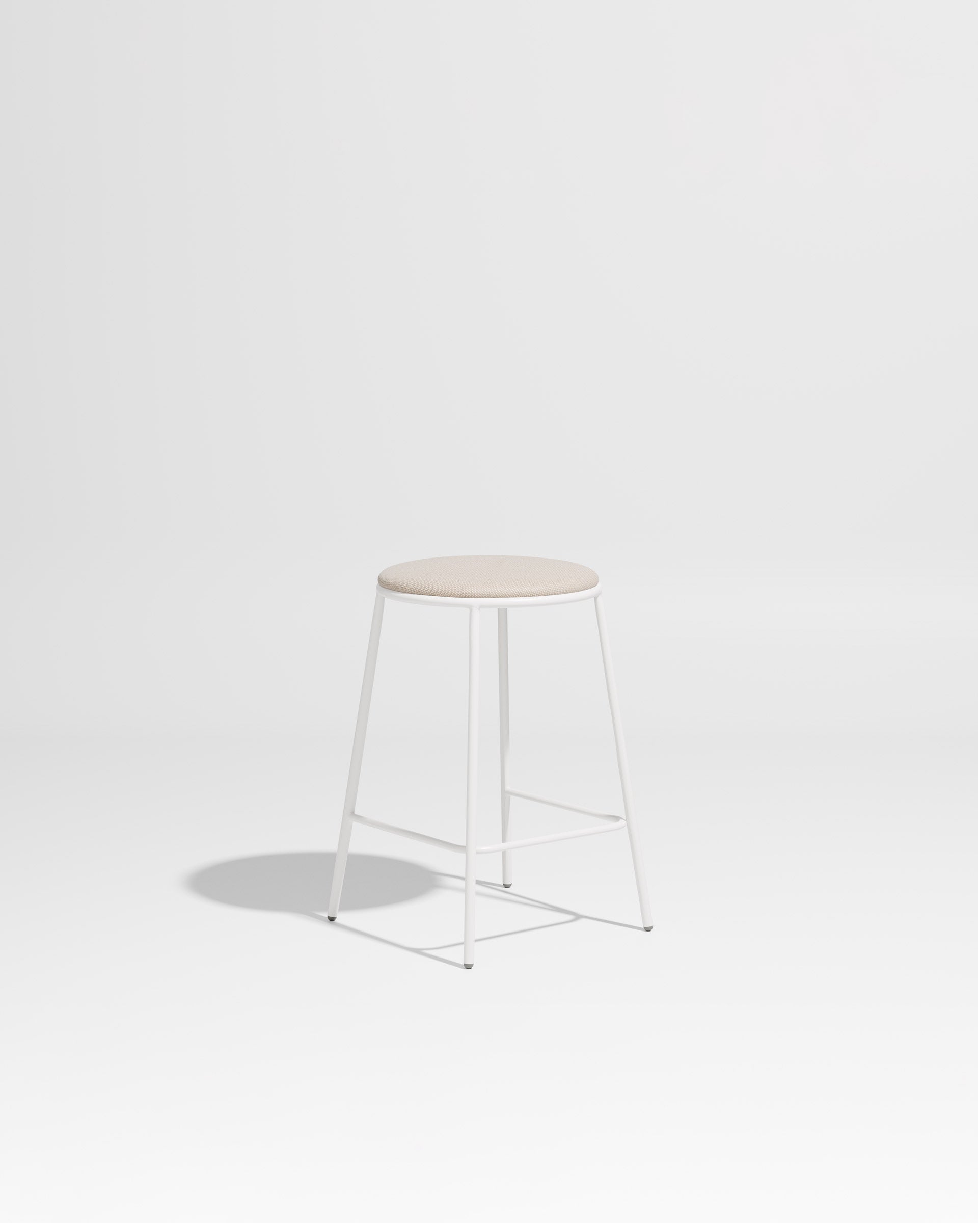 Piper Counter Stool | Gibson Karlo | Stainless Steel | DesignByThem ** White / Maharam Merit - 030 (Indoor Only)