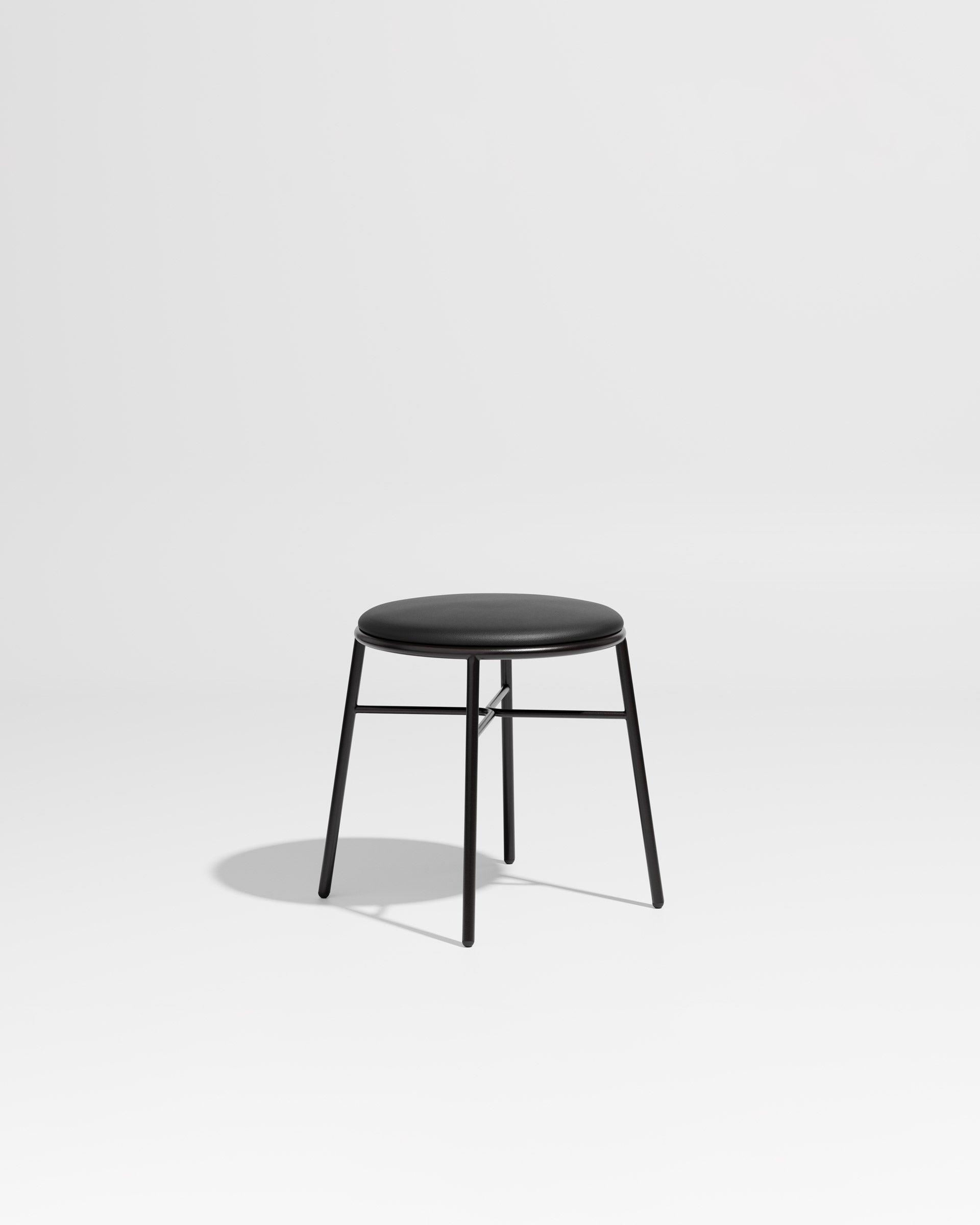 Piper Low Stool | Gibson Karlo | Stainless Steel | DesignByThem ** Black / Knoll Prairie - 018 (Outdoor Suitable)