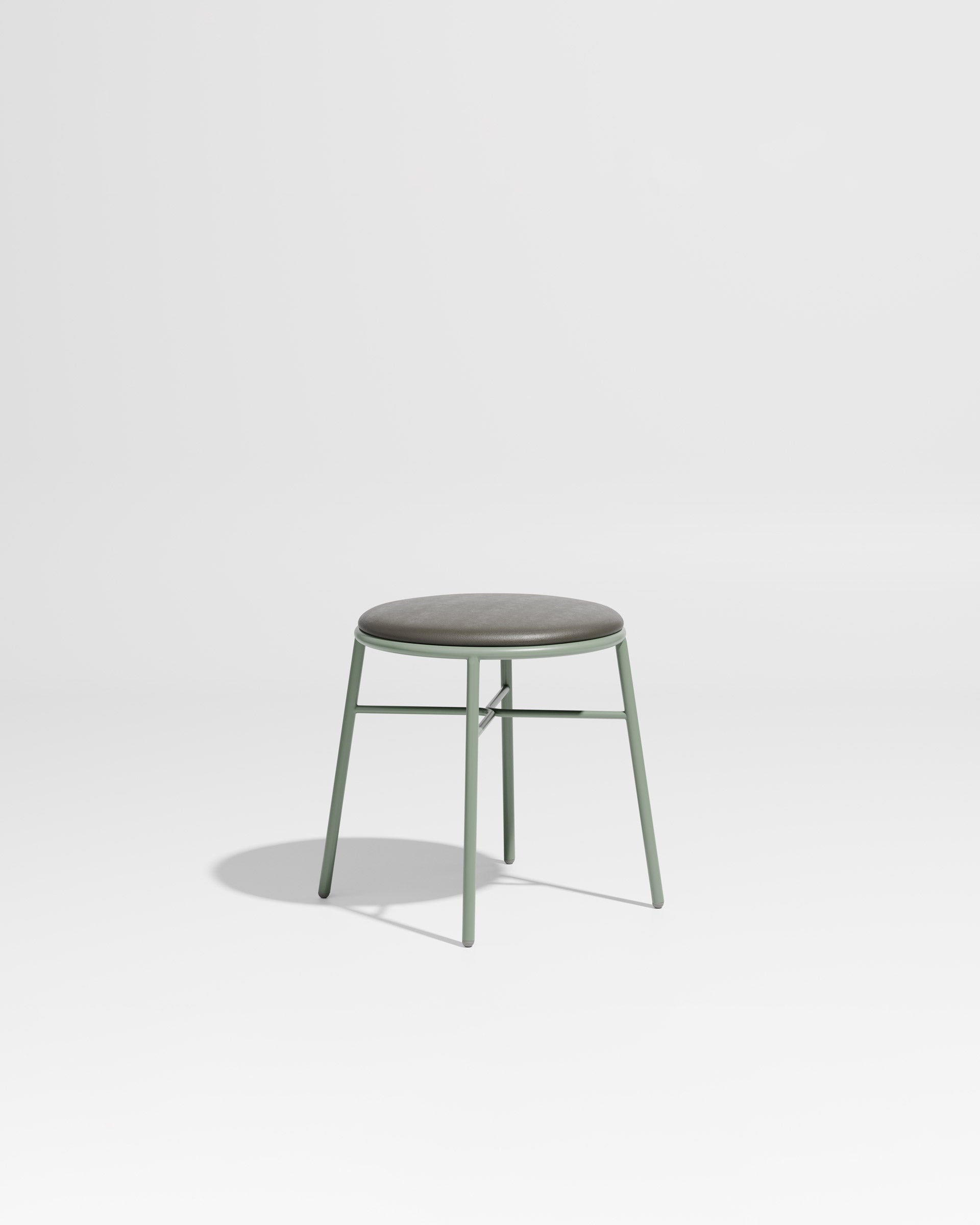 Piper Low Stool | Gibson Karlo | Stainless Steel | DesignByThem ** Pale Eucalypt / Knoll Prairie - 034 (Outdoor Suitable)