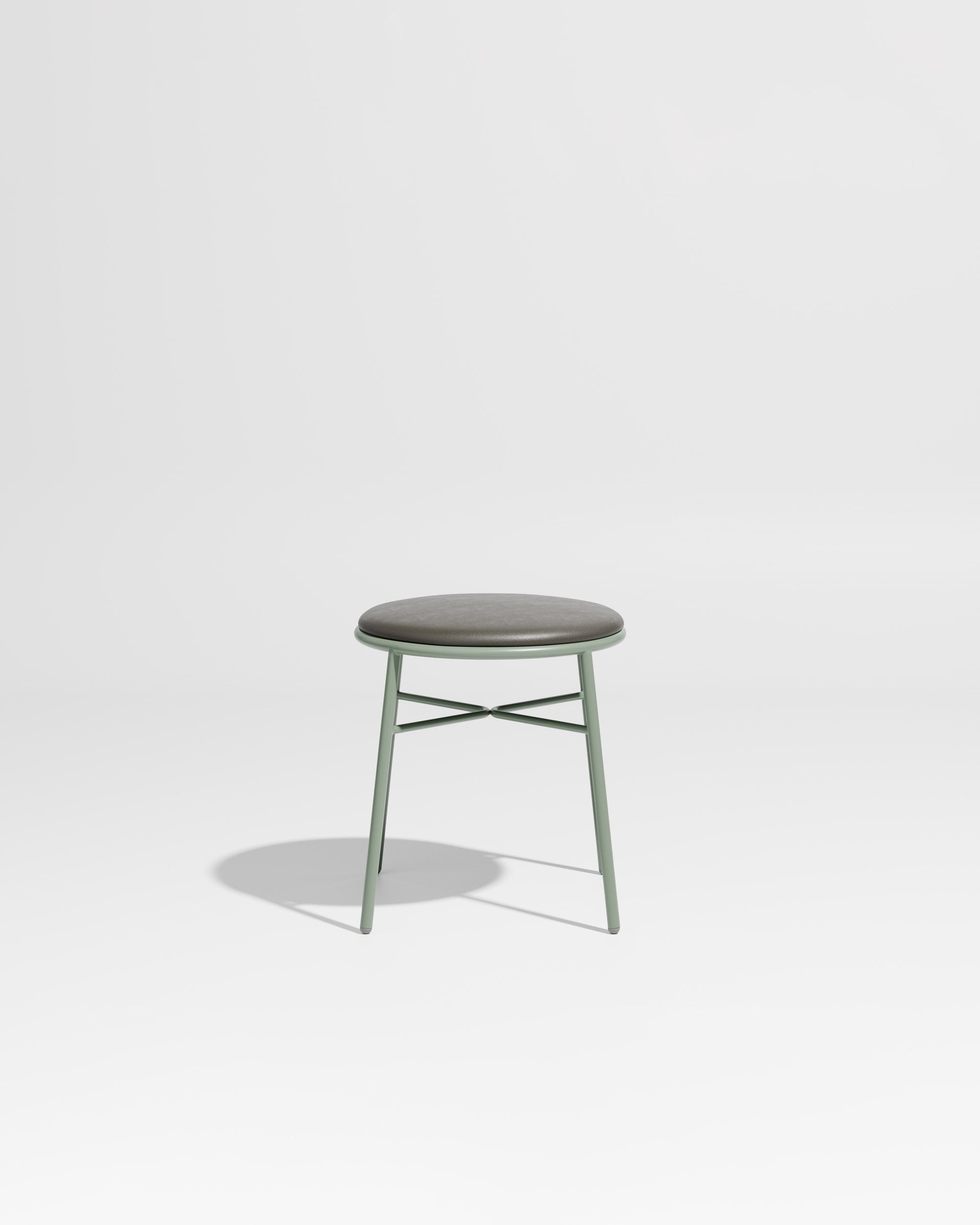 Piper Low Stool | Gibson Karlo | Stainless Steel | DesignByThem ** Pale Eucalypt / Knoll Prairie - 034 (Outdoor Suitable)