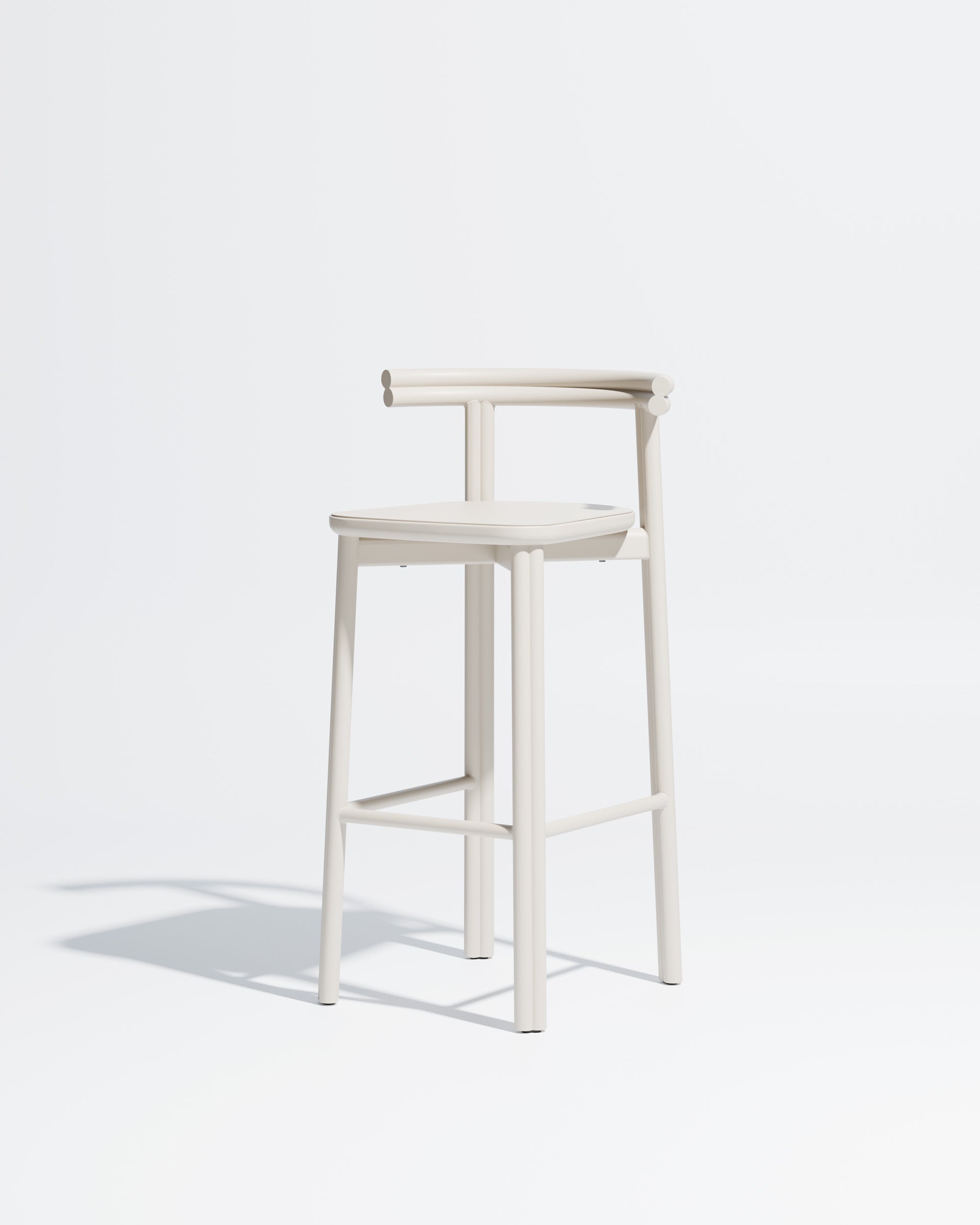 Twill Metal Bar Chair | Soft White Metal Stool | GibsonKarlo | DesignByThem