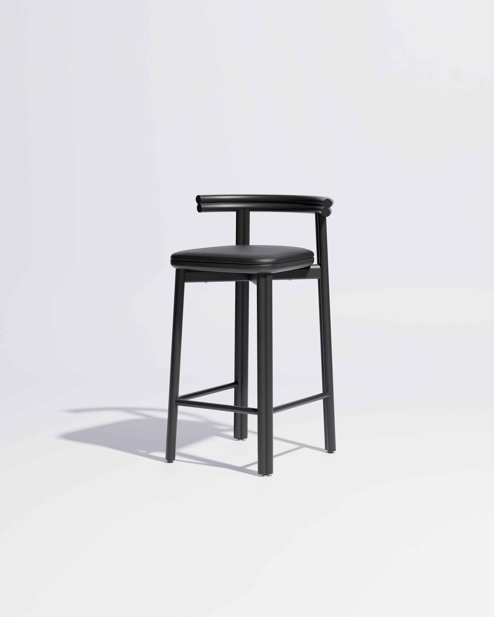 Twill Metal Counter Chair Upholstered | Gibson Karlo | DesignByThem ** Black / Knoll Prairie - 018 (Outdoor Suitable)