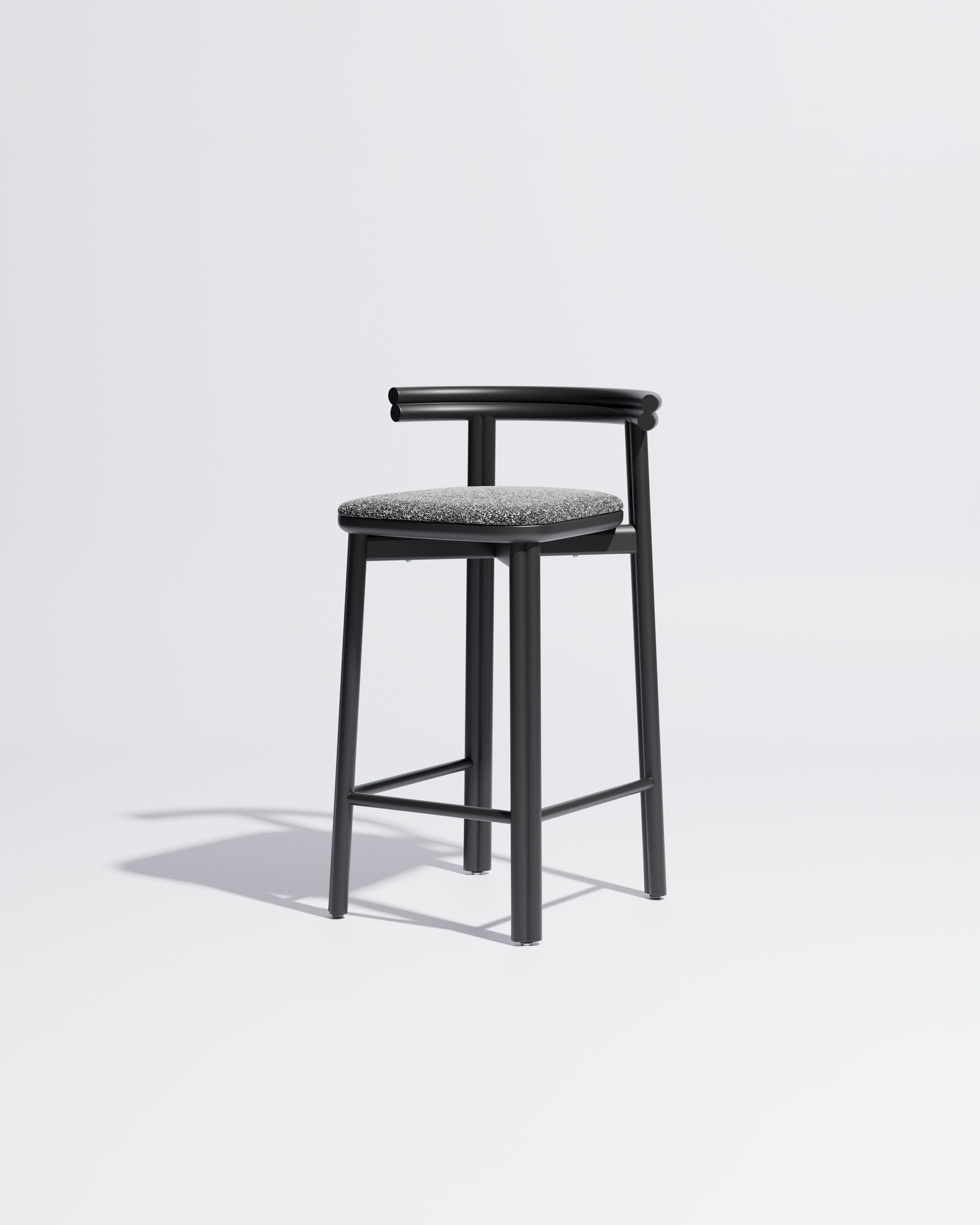 Twill Metal Counter Chair Upholstered | Gibson Karlo | DesignByThem ** Black / Kvadrat Zero - 004 (Indoor Only)