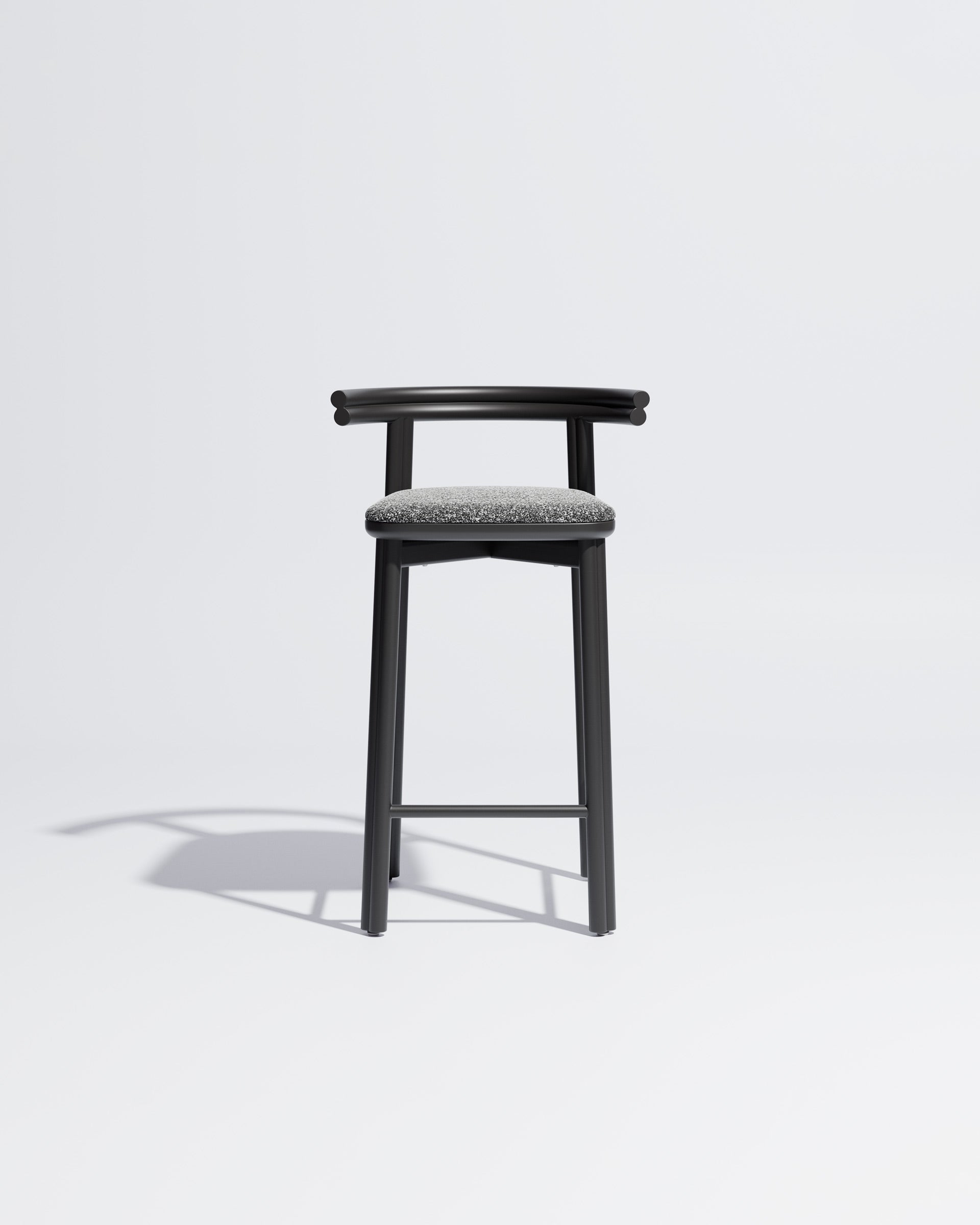 Twill Metal Counter Chair Upholstered | Gibson Karlo | DesignByThem ** Black / Kvadrat Zero - 004 (Indoor Only)