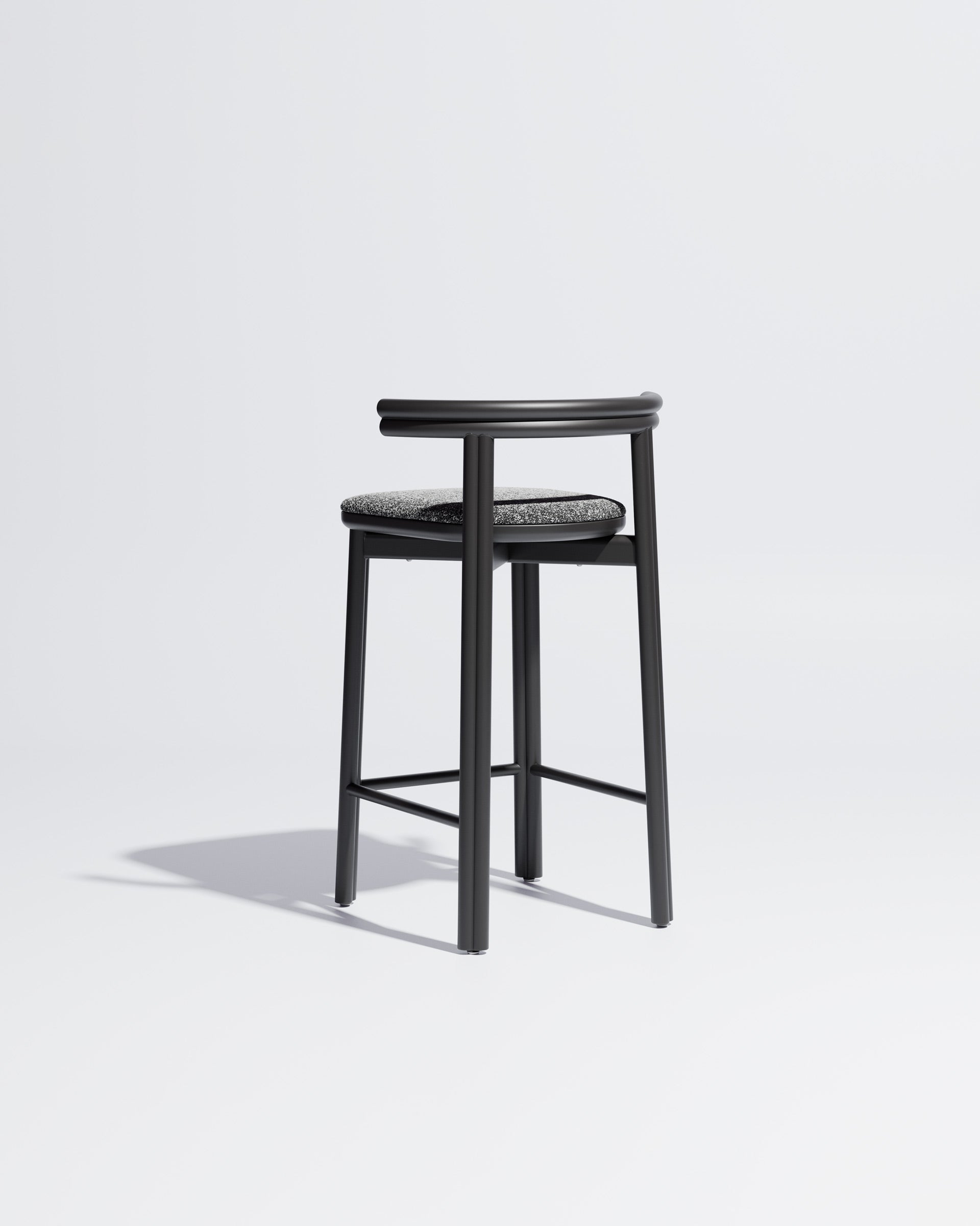 Twill Metal Counter Chair Upholstered | Gibson Karlo | DesignByThem ** Black / Kvadrat Zero - 004 (Indoor Only)