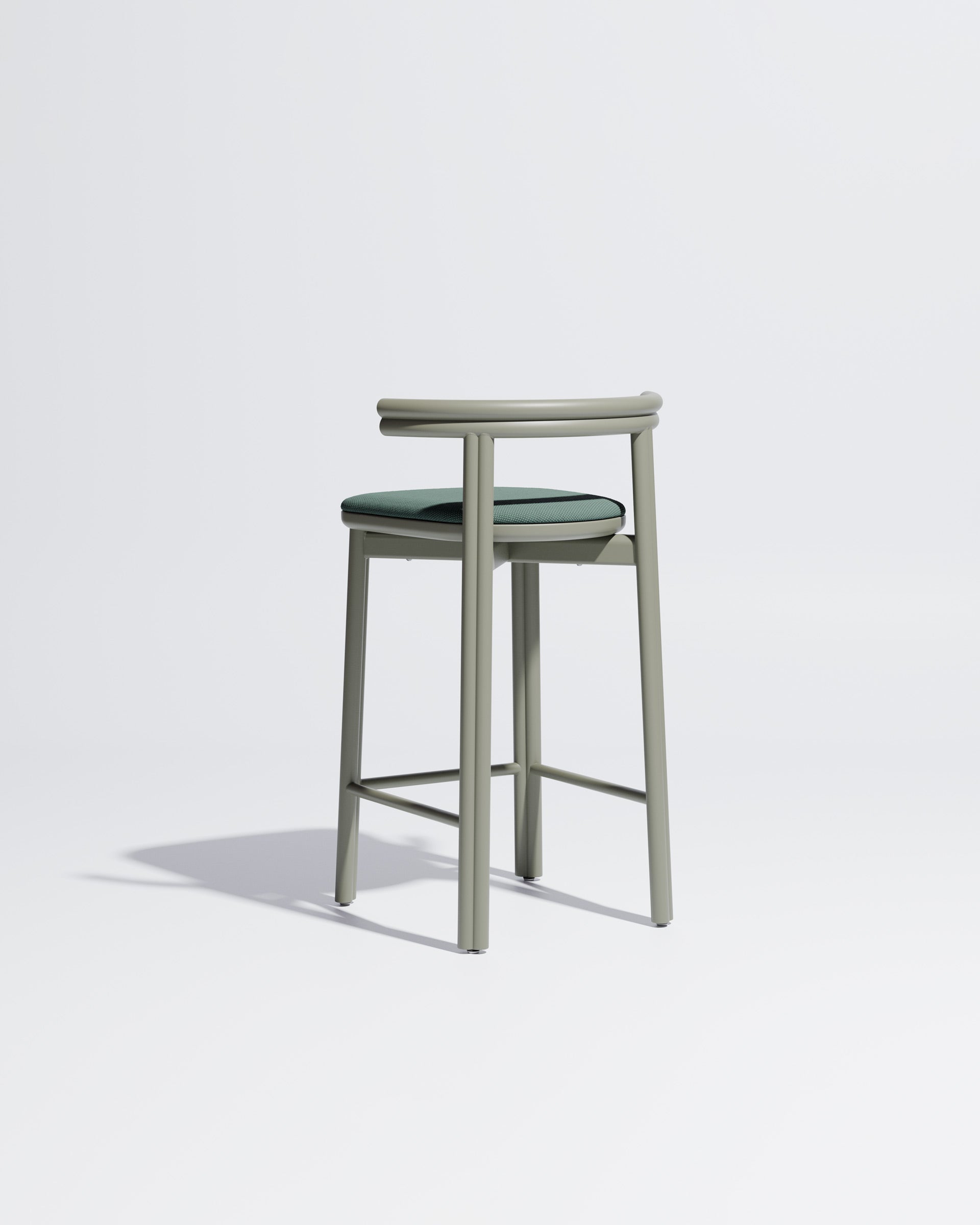 Twill Metal Counter Chair Upholstered | Gibson Karlo | DesignByThem ** Pale Eucalypt / Maharam Merit - 017 (Indoor Only)