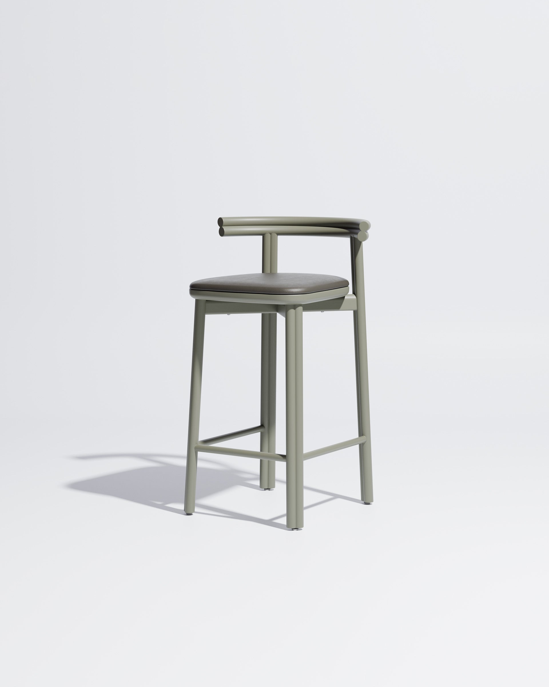 Twill Metal Counter Chair Upholstered | Gibson Karlo | DesignByThem ** Pale Eucalypt / Knoll Prairie - 034 (Outdoor Suitable)