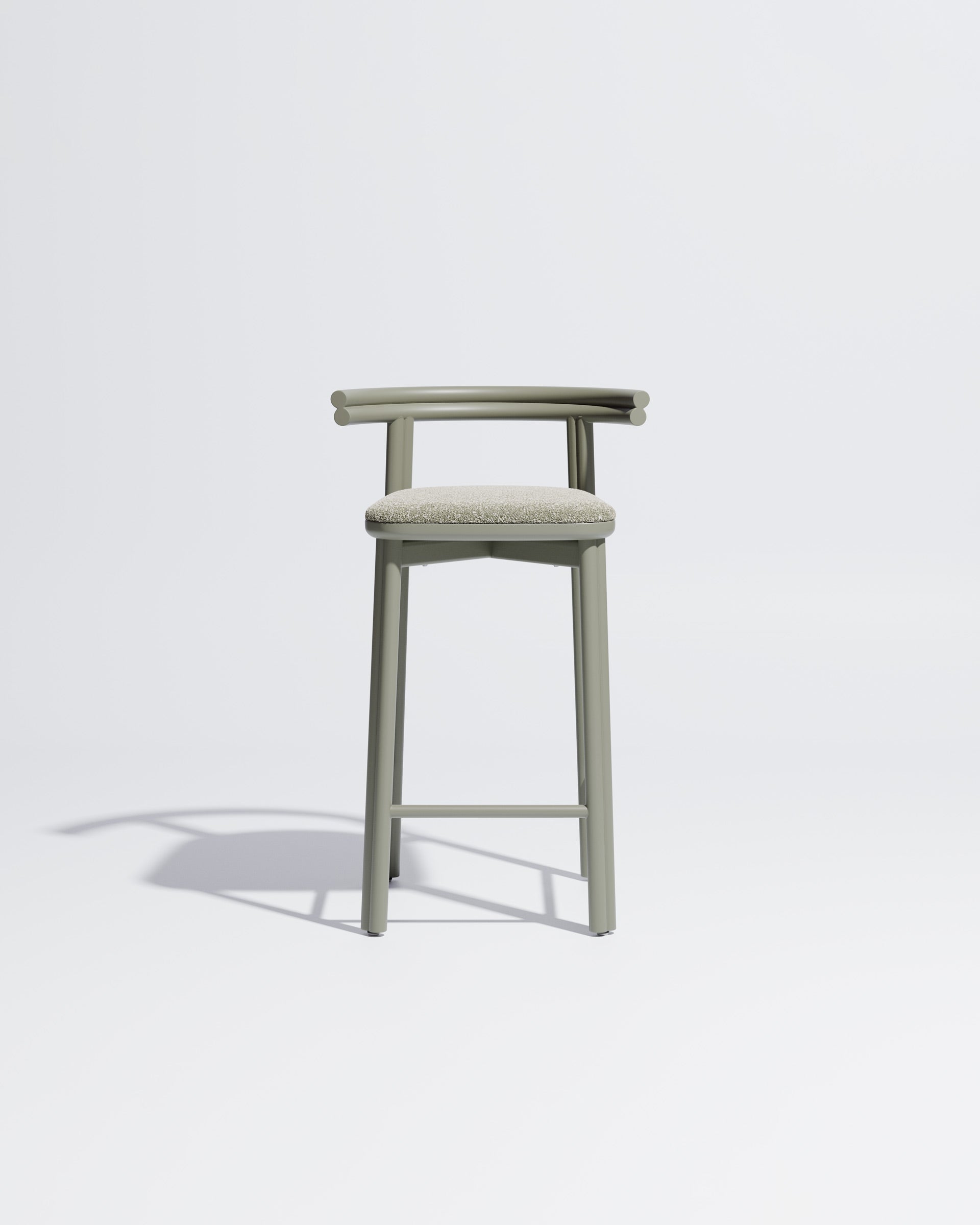 Twill Metal Counter Chair Upholstered | Gibson Karlo | DesignByThem ** Pale Eucalypt / Kvadrat Zero - 002 (Indoor Only)