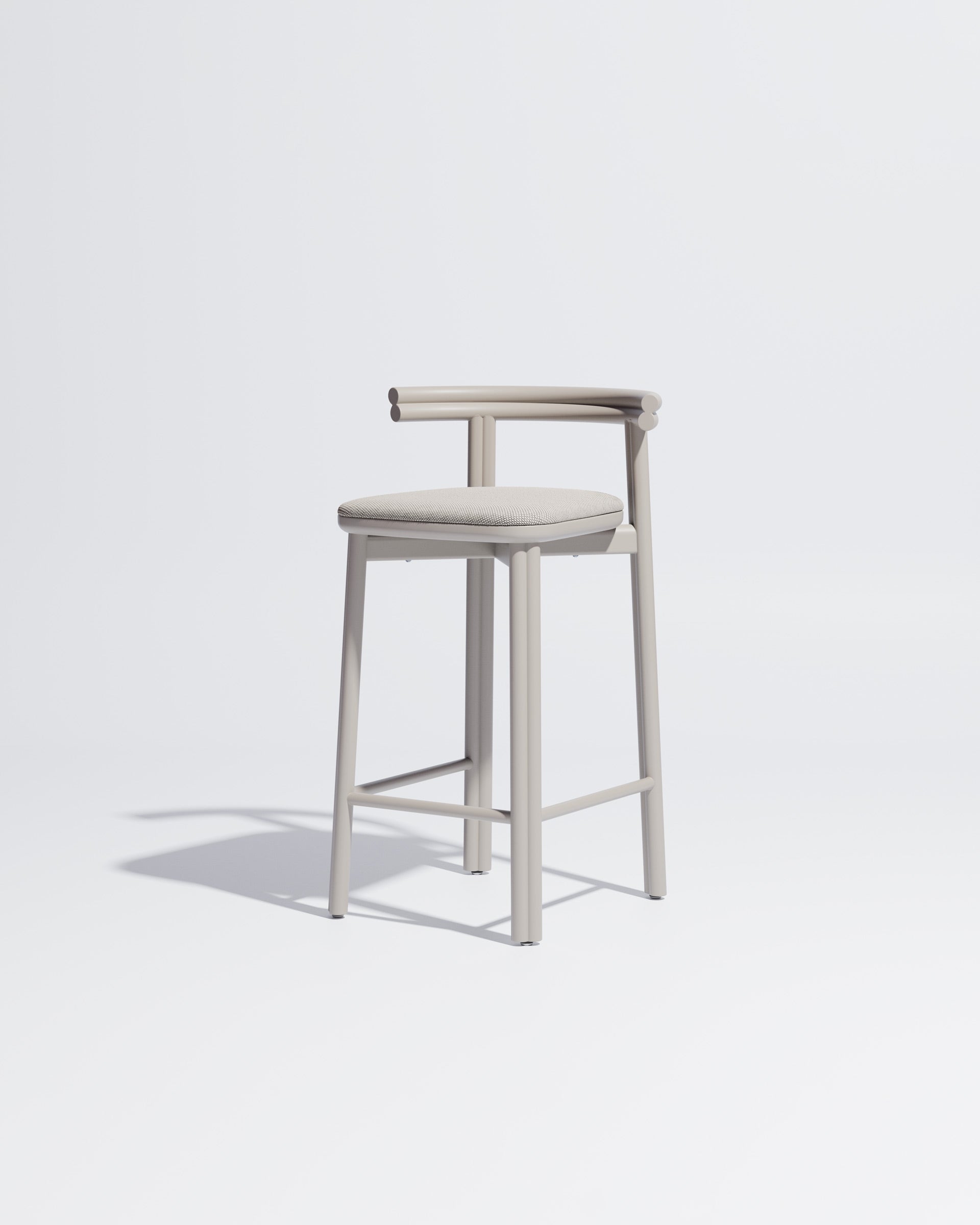 Twill Metal Counter Chair Upholstered | Gibson Karlo | DesignByThem ** Silk Grey / Maharam Merit - 023 (Indoor Only)