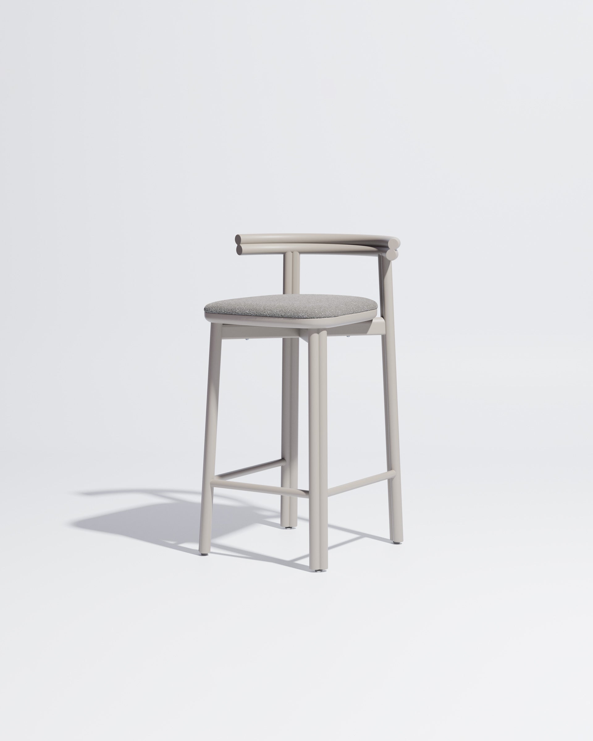 Twill Metal Counter Chair Upholstered | Gibson Karlo | DesignByThem ** Silk Grey / Kvadrat Zero - 016 (Indoor Only)