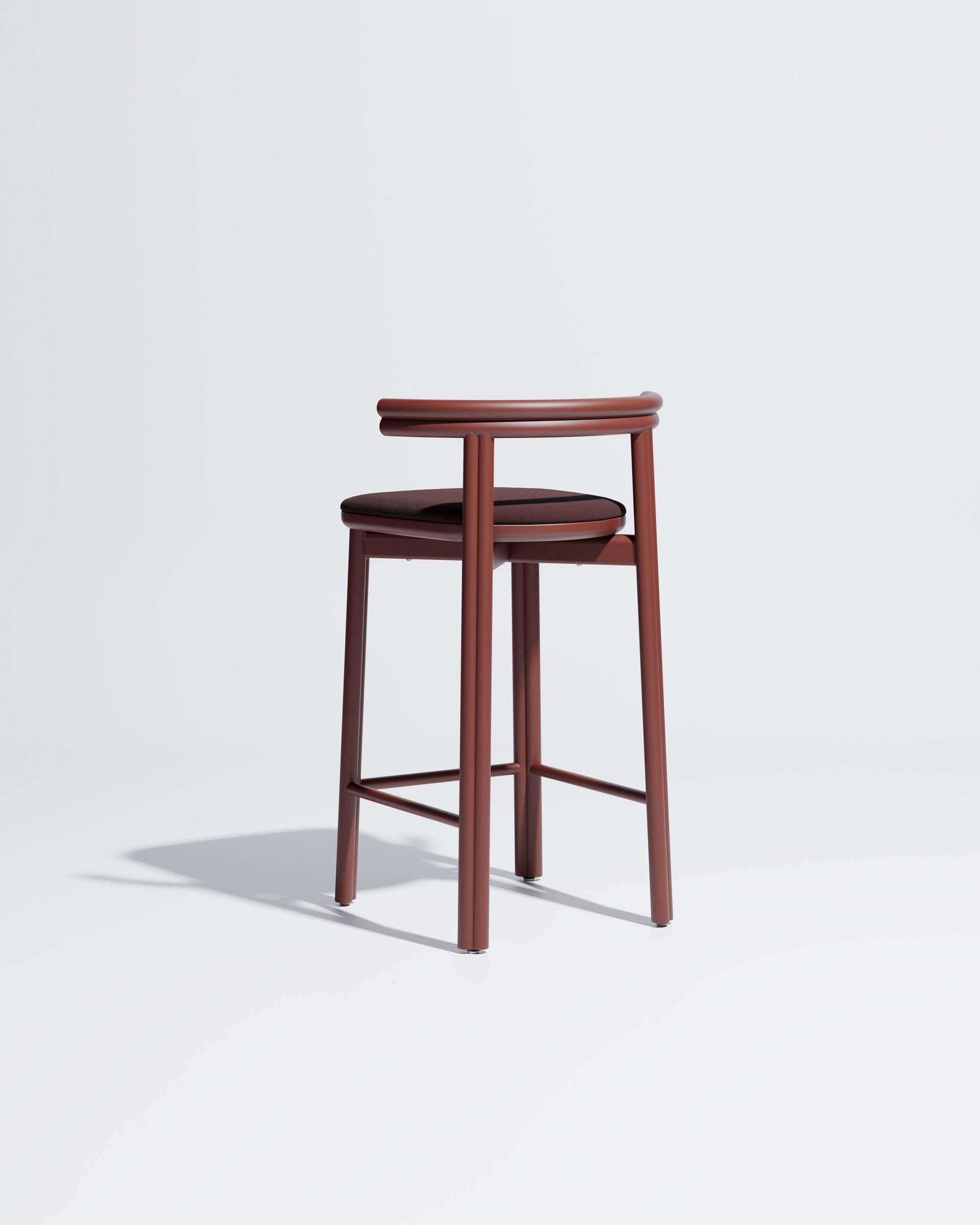 Twill Metal Counter Chair Upholstered | Gibson Karlo | DesignByThem ** Rust Red / Maharam Merit - 039 (Indoor Only)