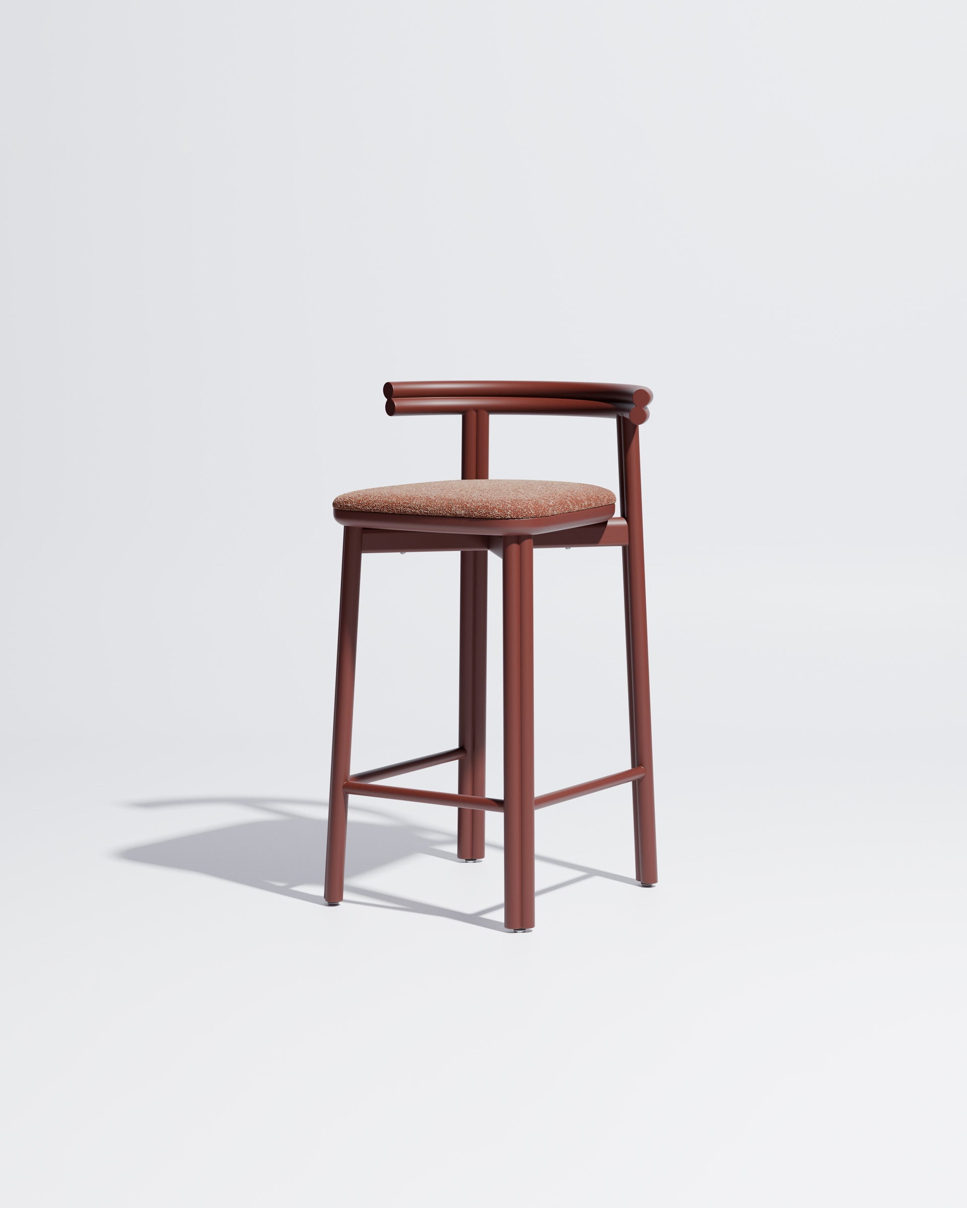 Twill Metal Counter Chair Upholstered | Gibson Karlo | DesignByThem ** Rust Red / Kvadrat Zero - 008 (Indoor Only)