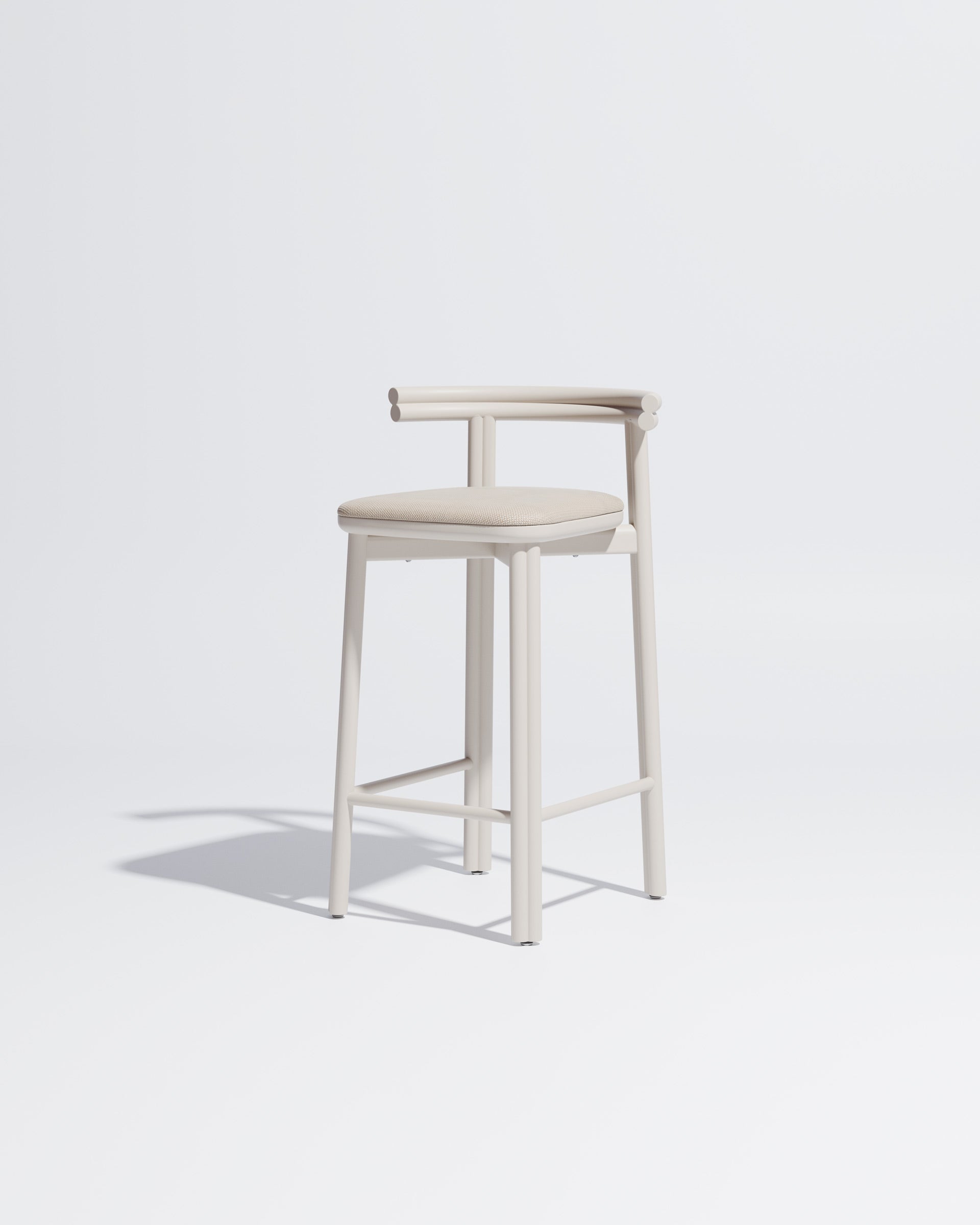 Twill Metal Counter Chair Upholstered | Gibson Karlo | DesignByThem ** Soft White / Maharam Merit - 030 (Indoor Only)