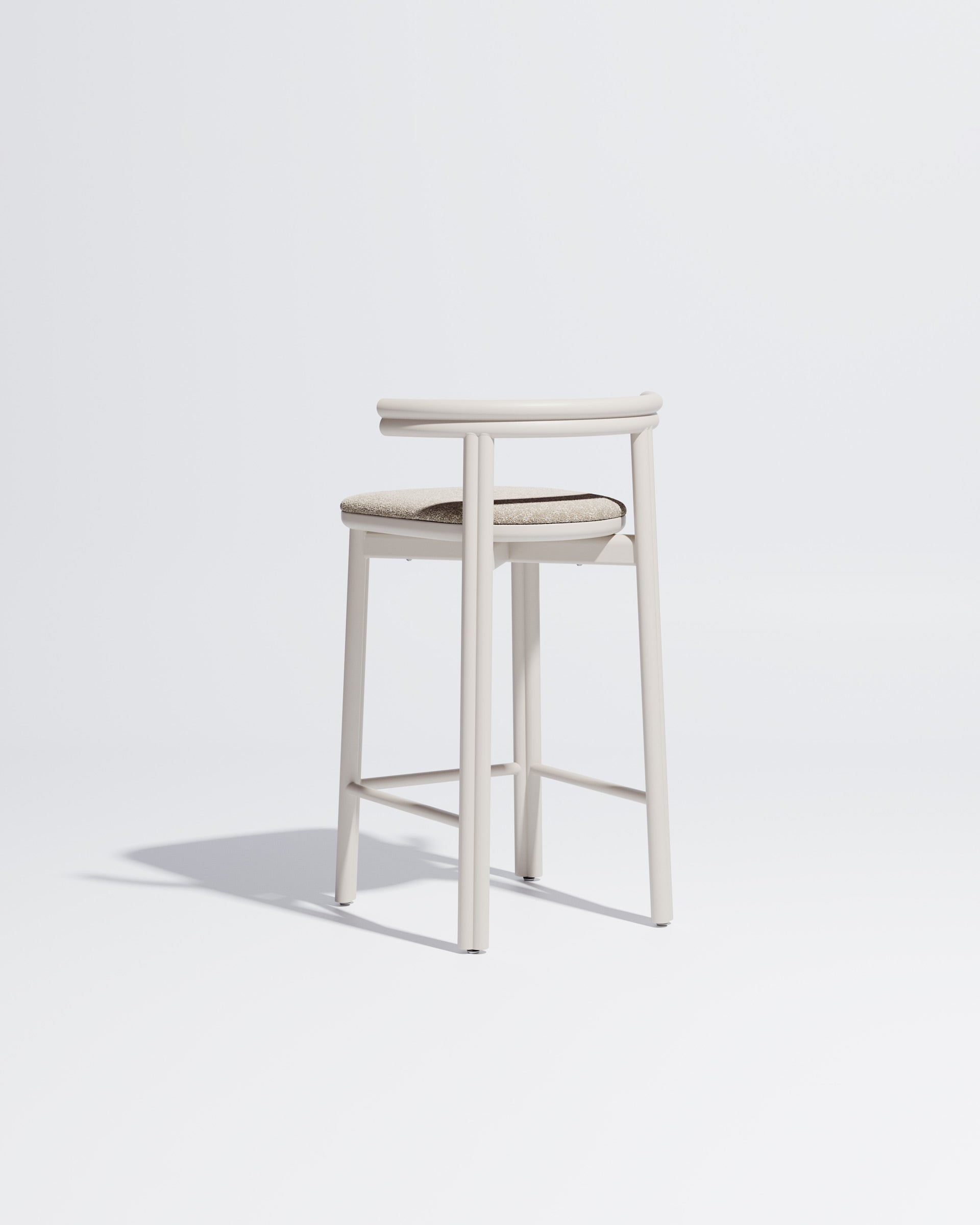 Twill Metal Counter Chair Upholstered | Gibson Karlo | DesignByThem ** Soft White / Kvadrat Zero - 001 (Indoor Only)