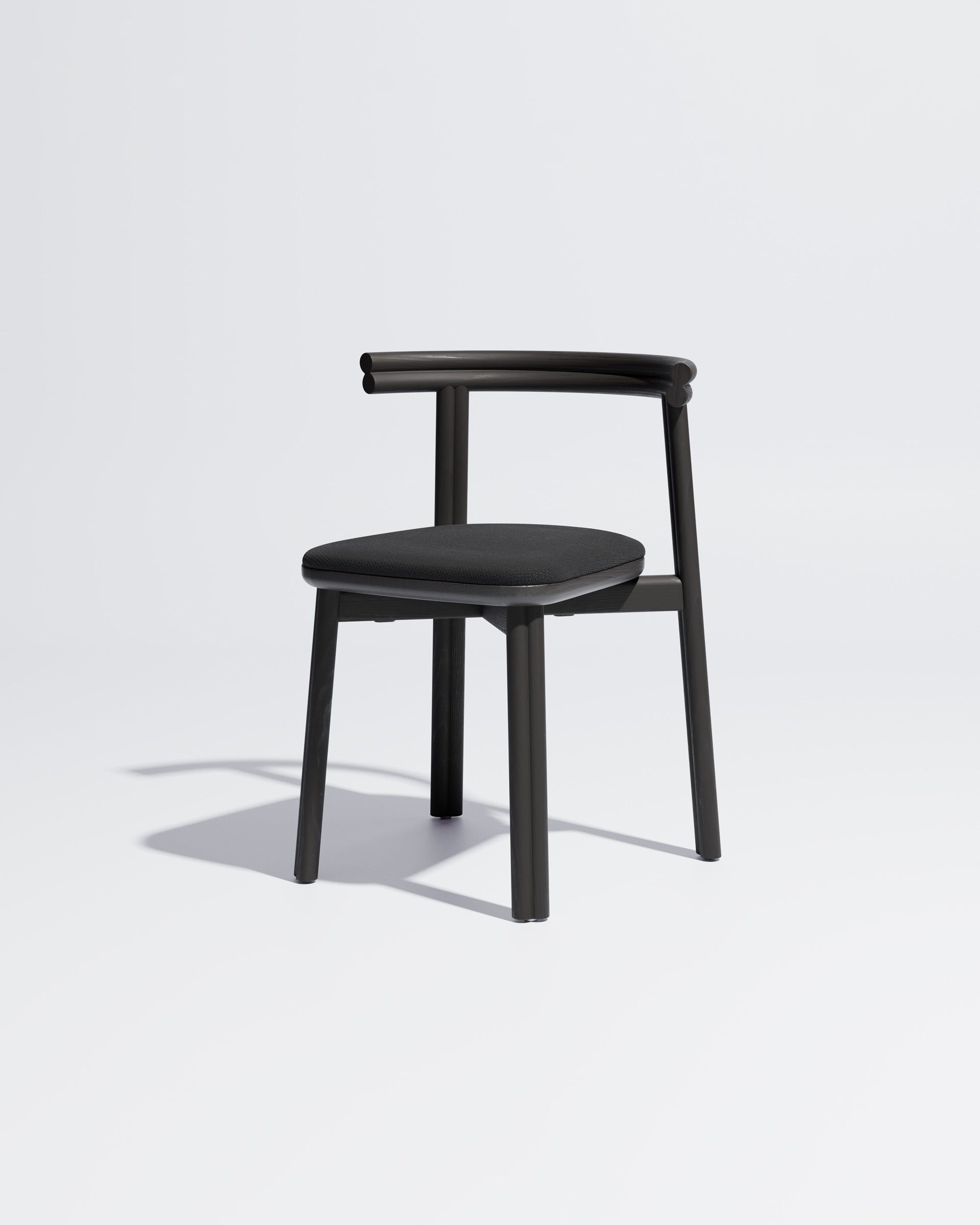 Twill Timber Dining Chair Upholstered | Gibson Karlo | DesignByThem **  Black / Maharam Merit - 004