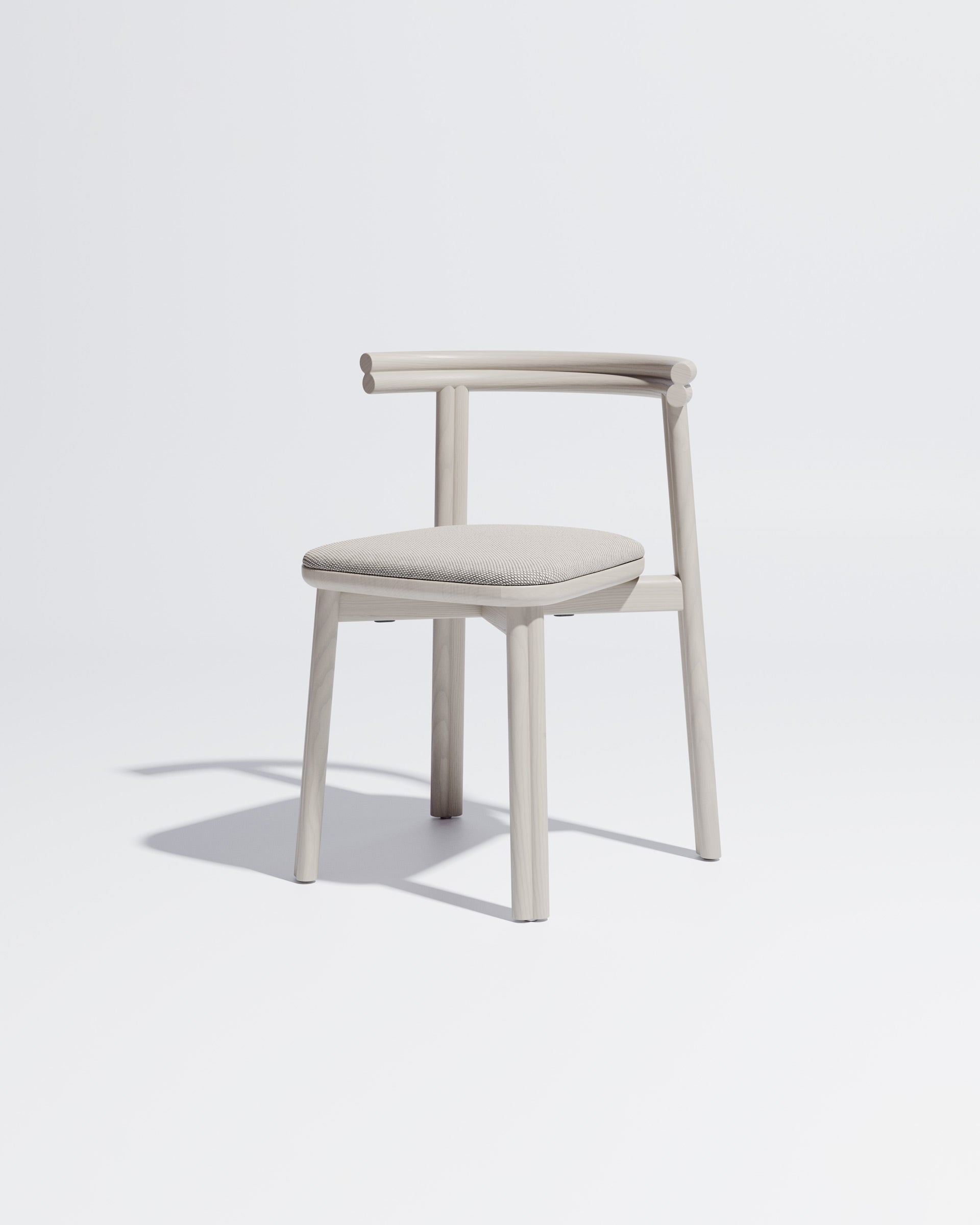 Twill Timber Dining Chair Upholstered | Gibson Karlo | DesignByThem **  Silk Grey / Maharam Merit - 023