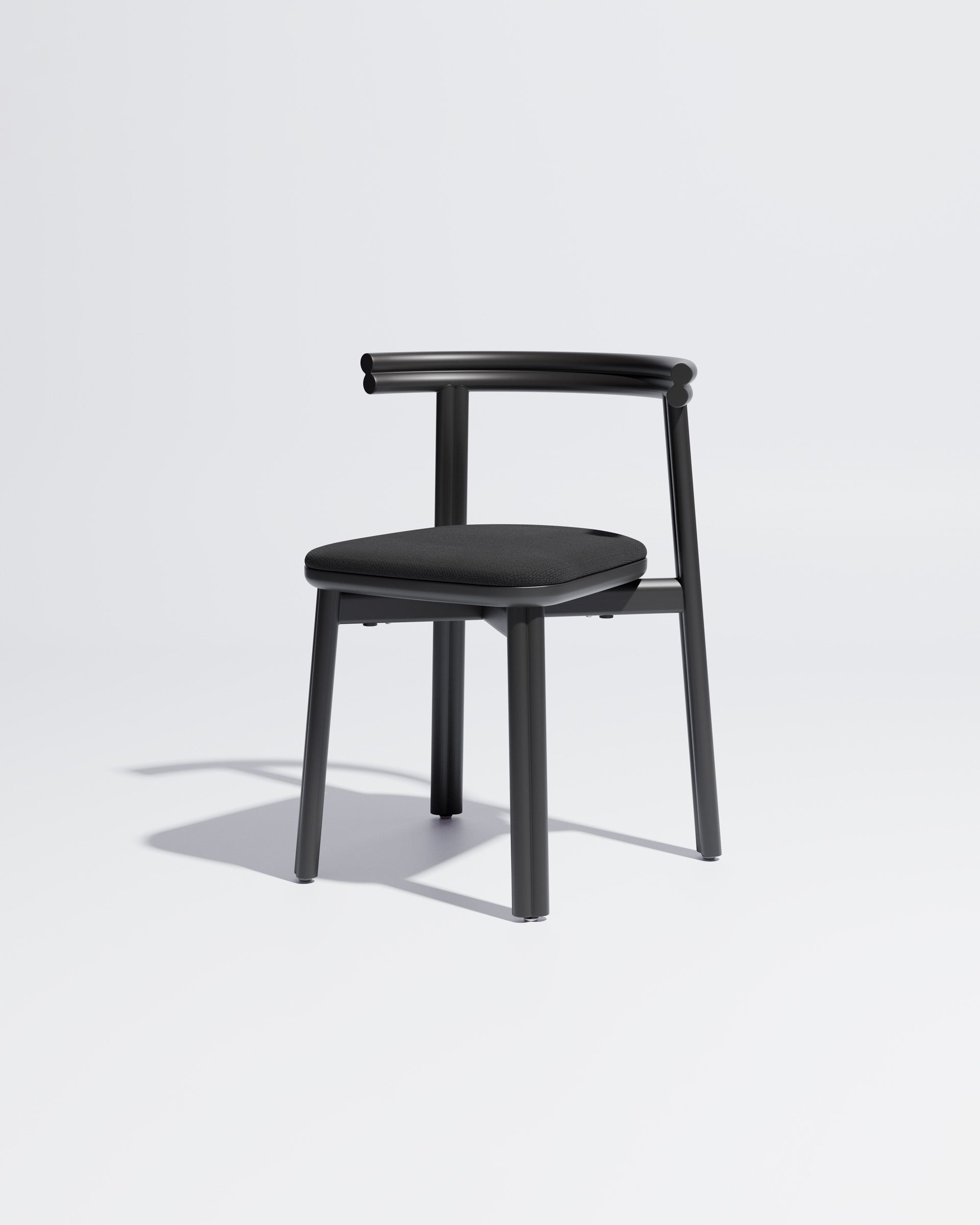 Twill Metal Dining Chair Upholstered | Gibson Karlo | DesignByThem ** Black / Maharam Merit - 004 (Indoor Only)