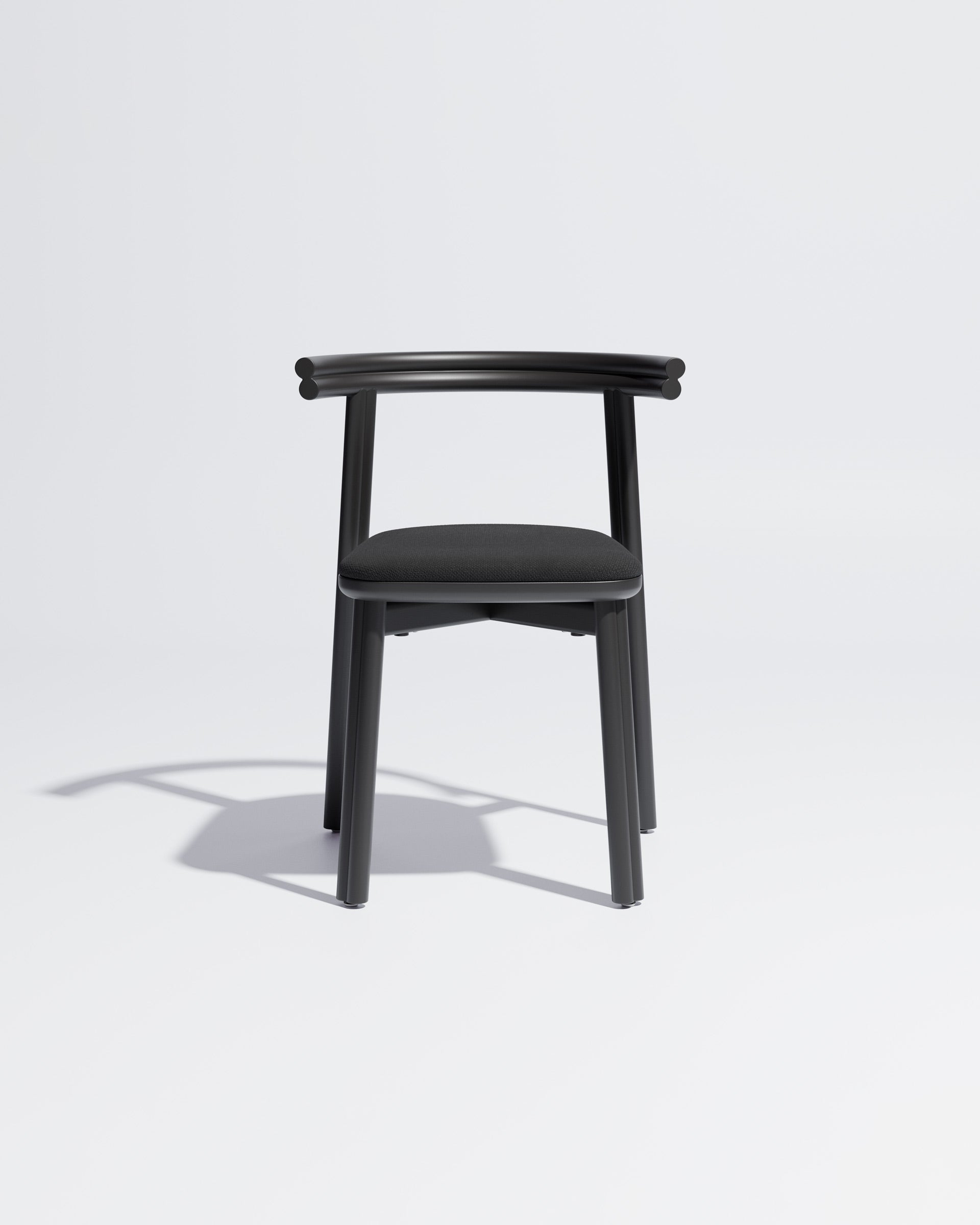 Twill Metal Dining Chair Upholstered | Gibson Karlo | DesignByThem ** Black / Maharam Merit - 004 (Indoor Only)