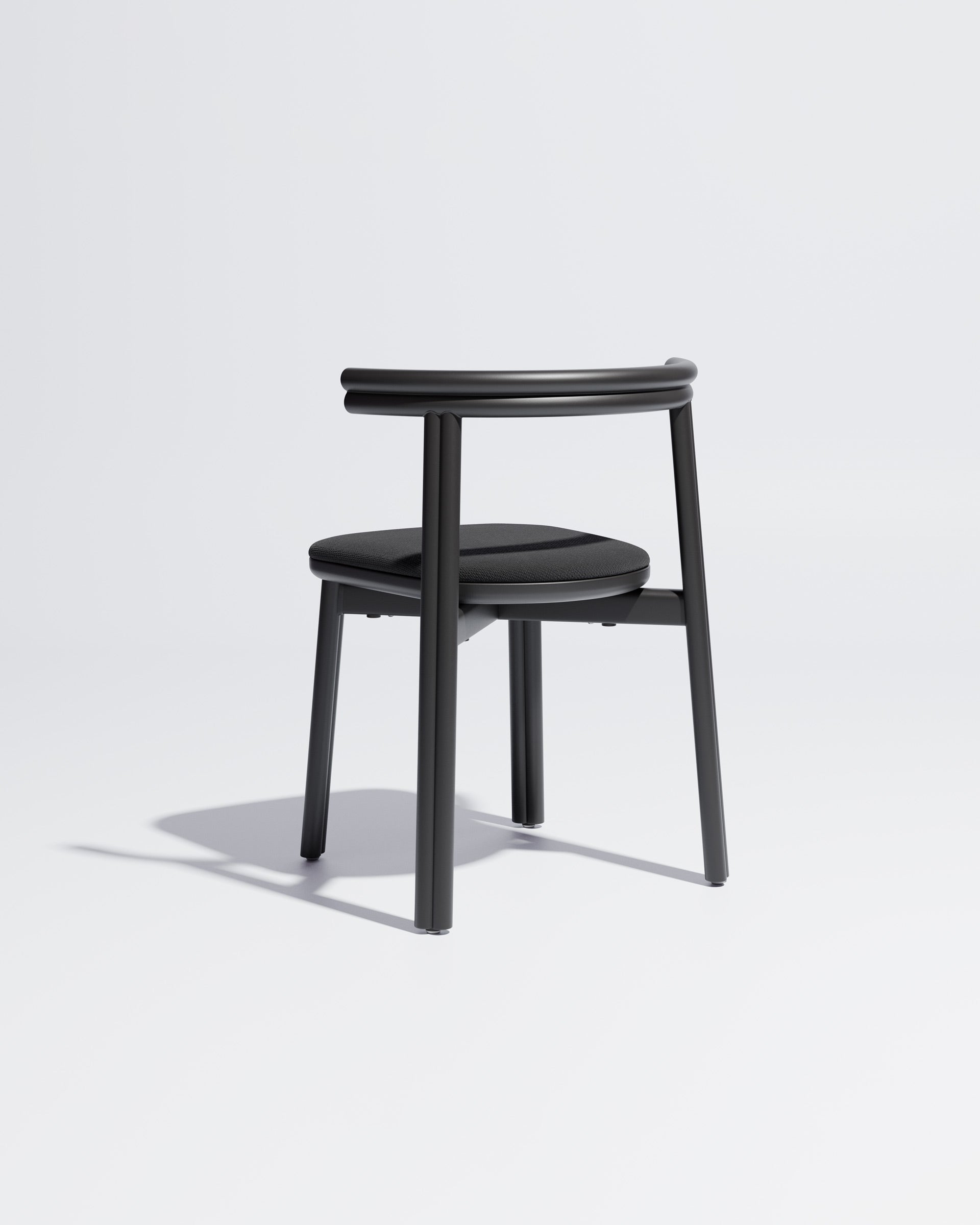 Twill Metal Dining Chair Upholstered | Gibson Karlo | DesignByThem ** Black / Maharam Merit - 004 (Indoor Only)