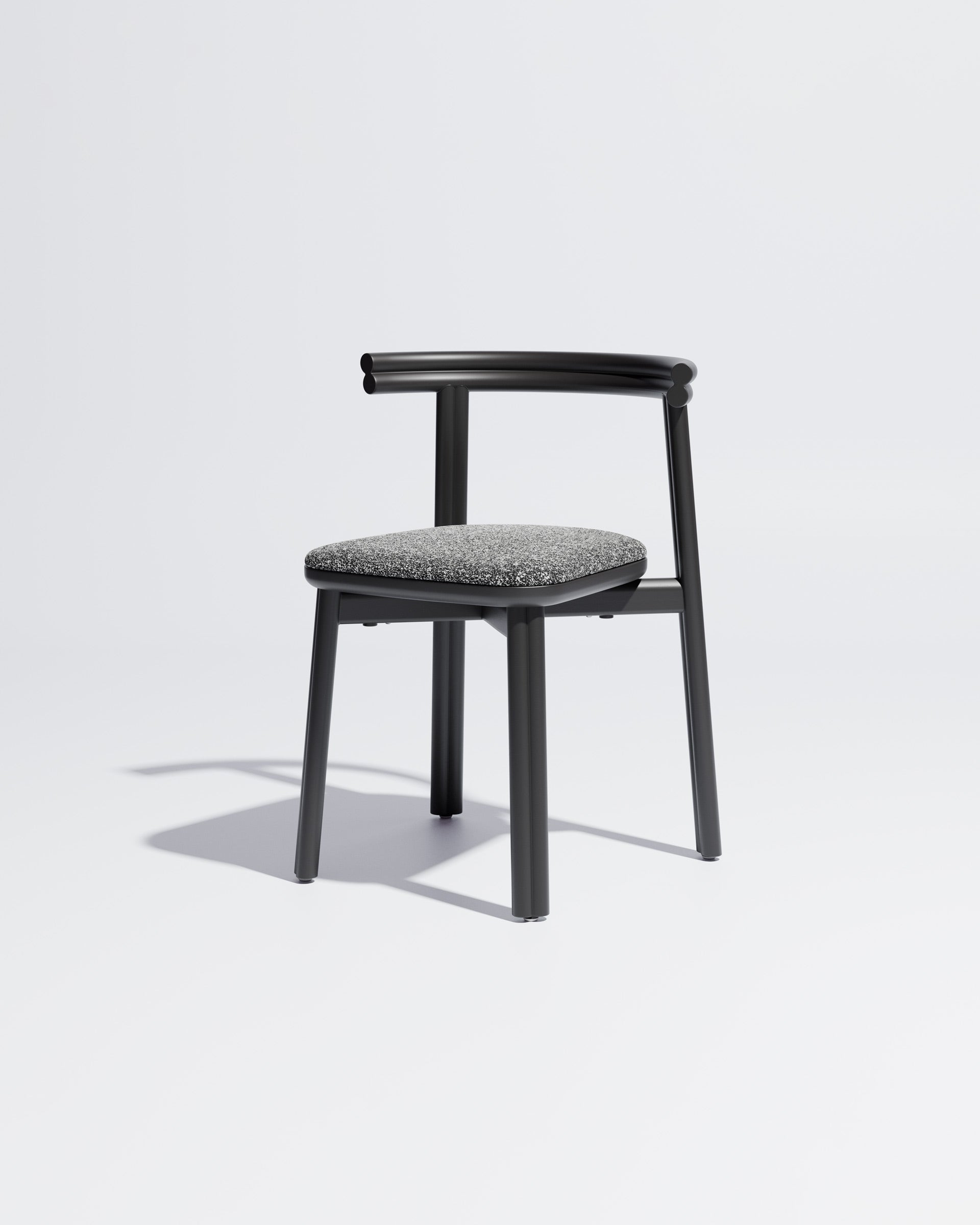 Twill Metal Dining Chair Upholstered | Gibson Karlo | DesignByThem ** Black / Kvadrat Zero - 004 (Indoor Only)