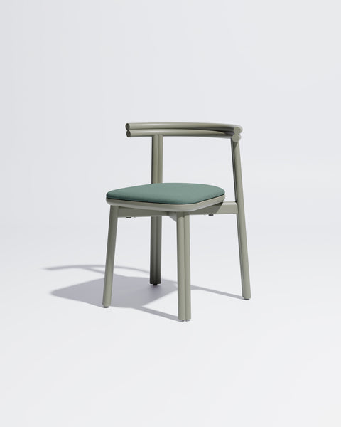 Twill Metal Dining Chair Upholstered | Gibson Karlo | DesignByThem ** Pale Eucalypt / Maharam Merit - 017 (Indoor Only)