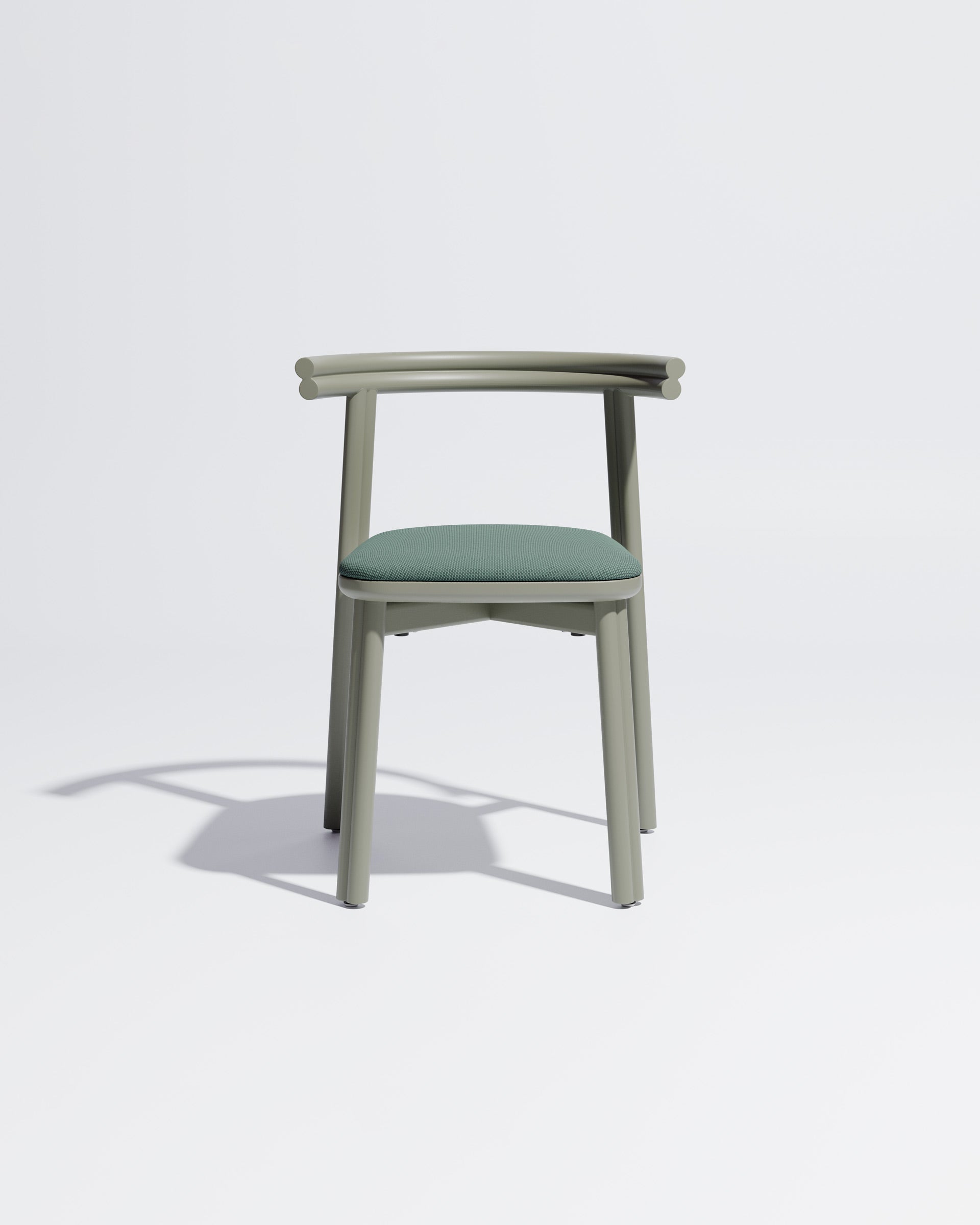 Twill Metal Dining Chair Upholstered | Gibson Karlo | DesignByThem ** Pale Eucalypt / Maharam Merit - 017 (Indoor Only)