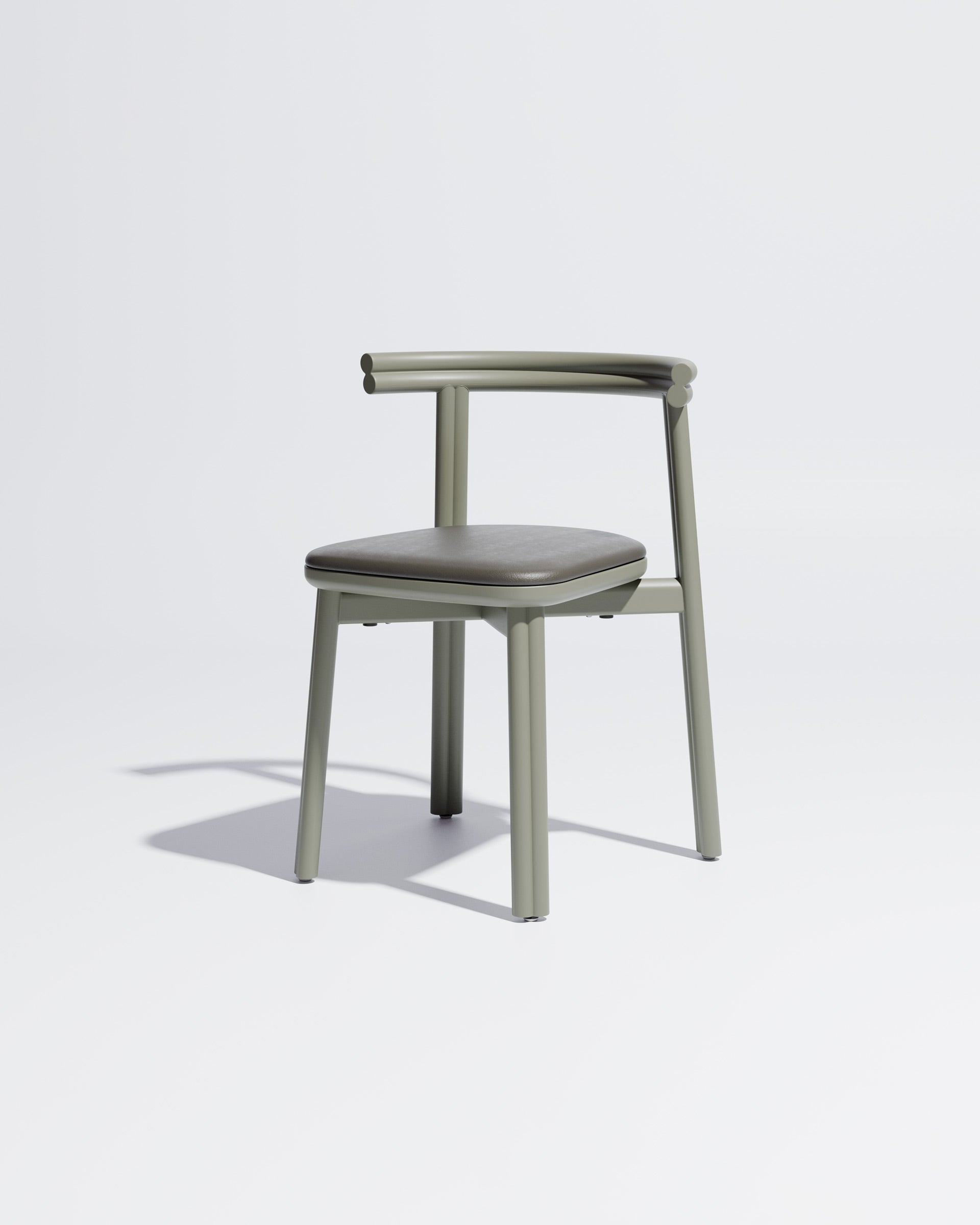 Twill Metal Dining Chair Upholstered | Gibson Karlo | DesignByThem ** Pale Eucalypt / Knoll Prairie - 034 (Outdoor Suitable)