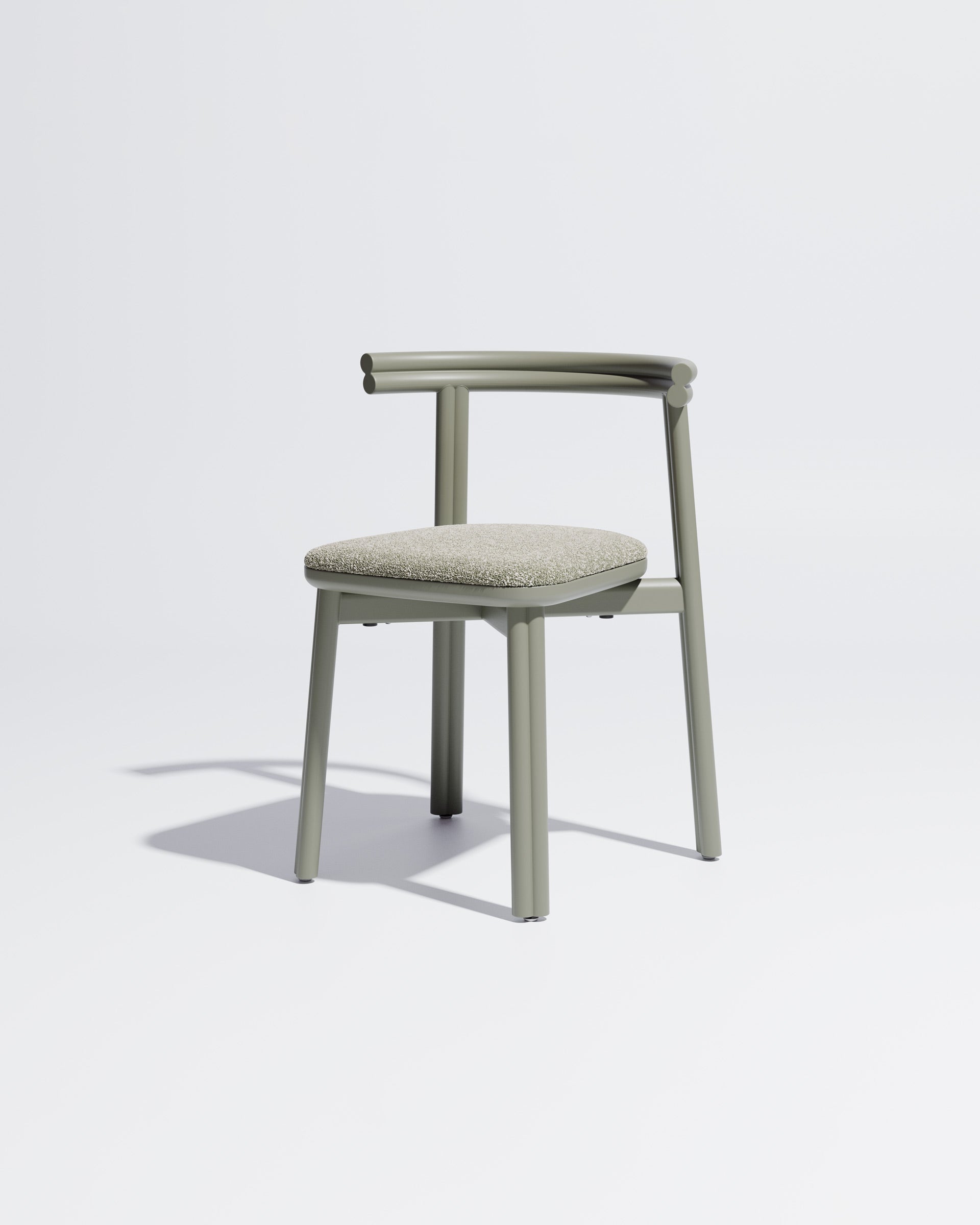 Twill Metal Dining Chair Upholstered | Gibson Karlo | DesignByThem ** Pale Eucalypt / Kvadrat Zero - 002 (Indoor Only)