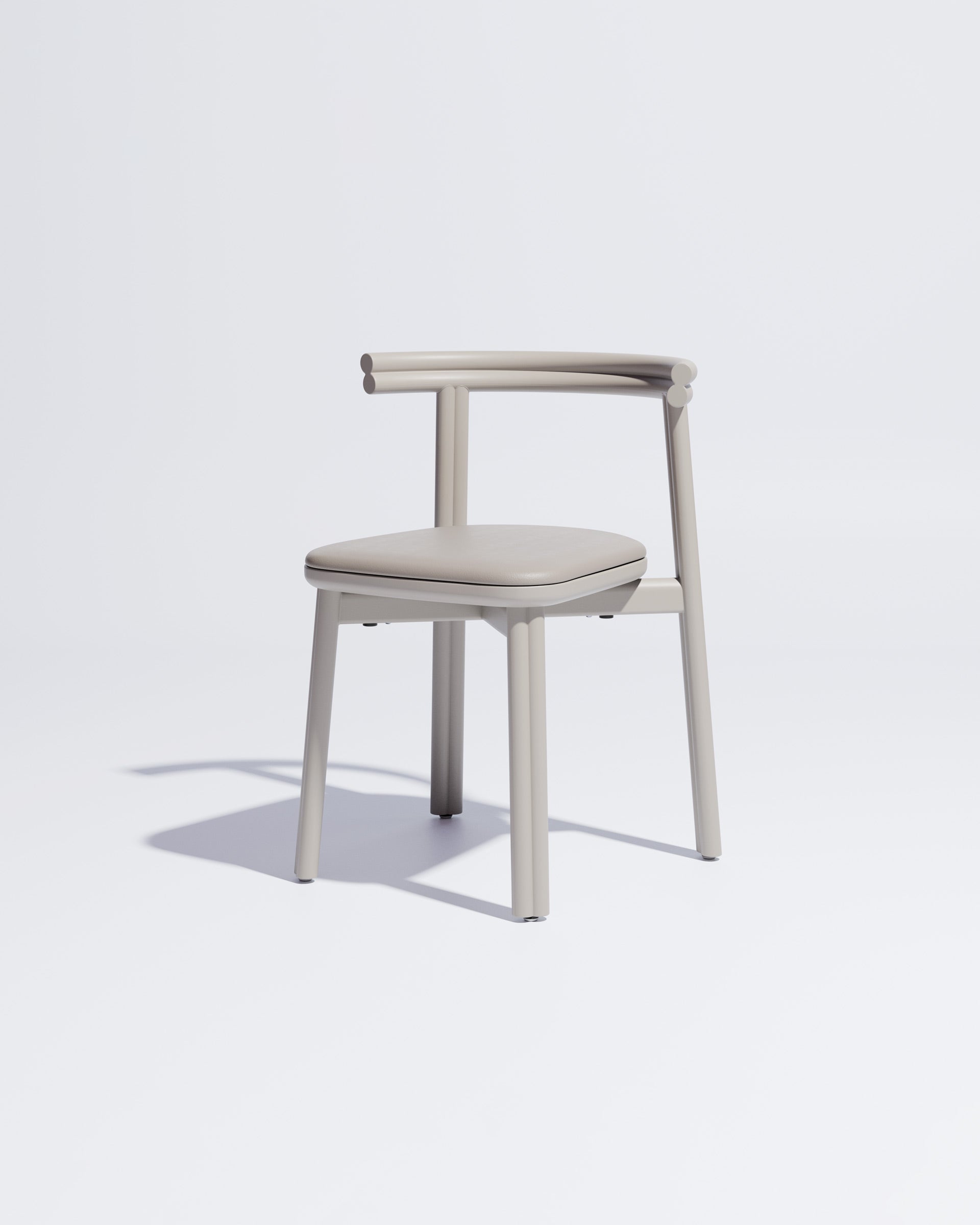 Twill Metal Dining Chair Upholstered | Gibson Karlo | DesignByThem ** Silk Grey / Knoll Prairie - 056 (Outdoor Suitable)