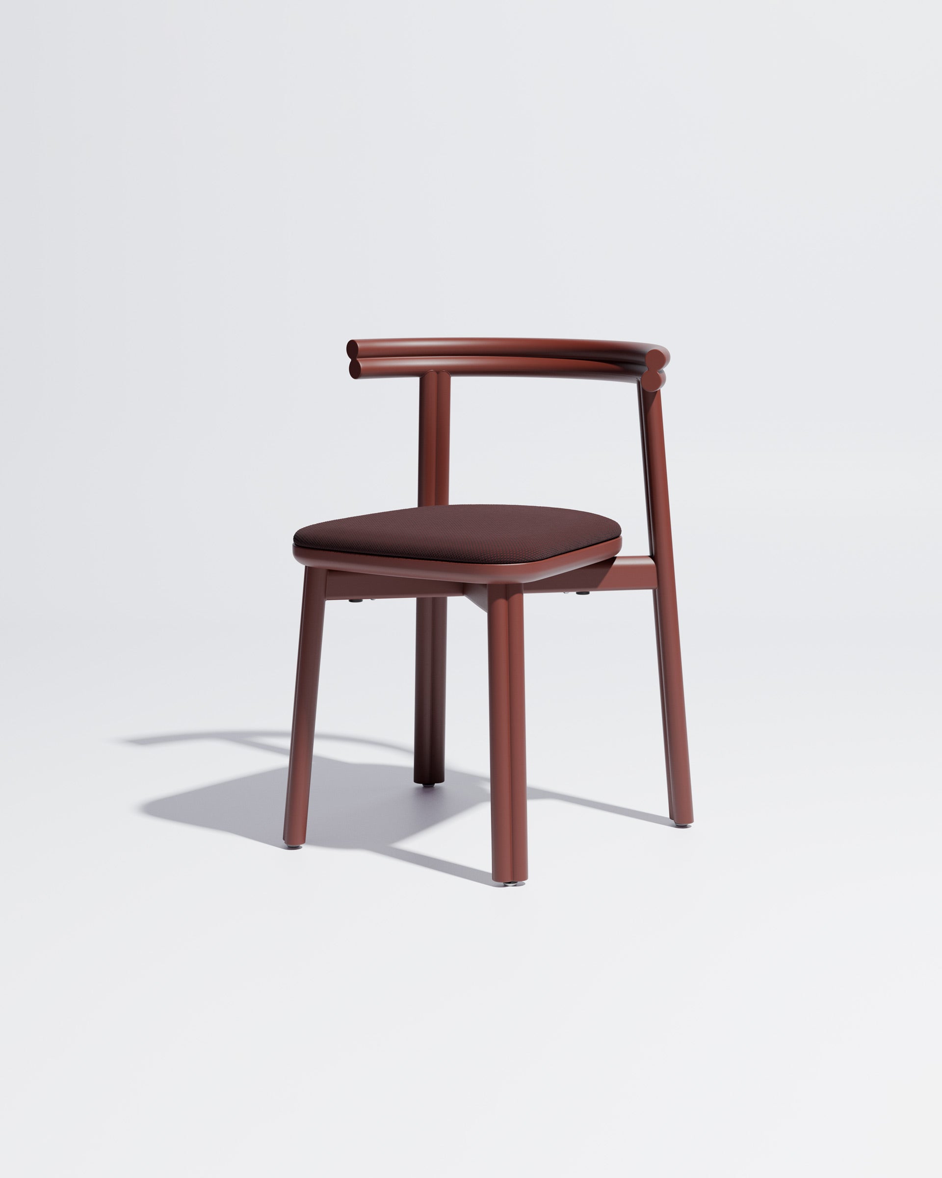 Twill Metal Dining Chair Upholstered | Gibson Karlo | DesignByThem ** Rust Red / Maharam Merit - 039 (Indoor Only)