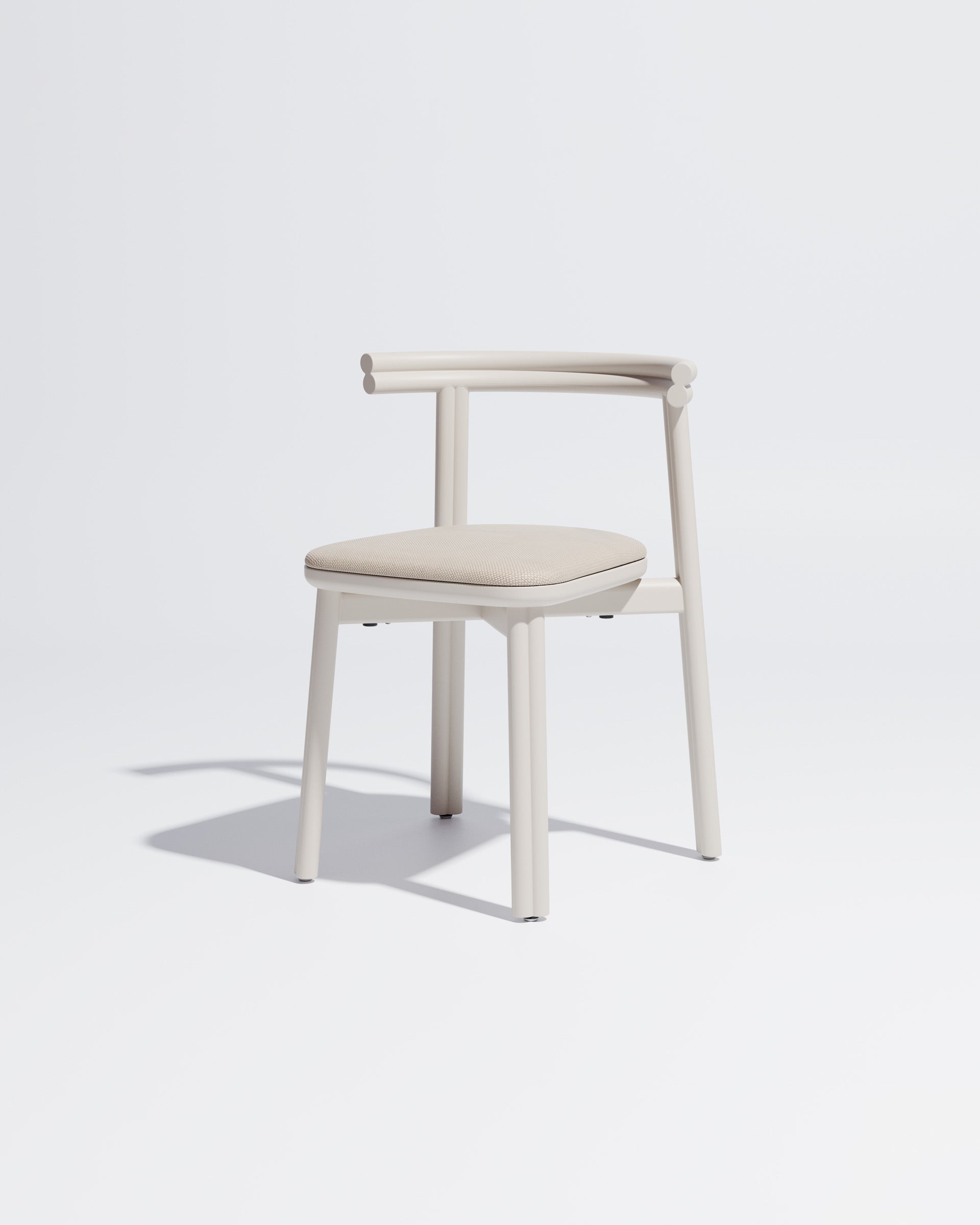 Twill Metal Dining Chair Upholstered | Gibson Karlo | DesignByThem ** Soft White / Maharam Merit - 030 (Indoor Only)