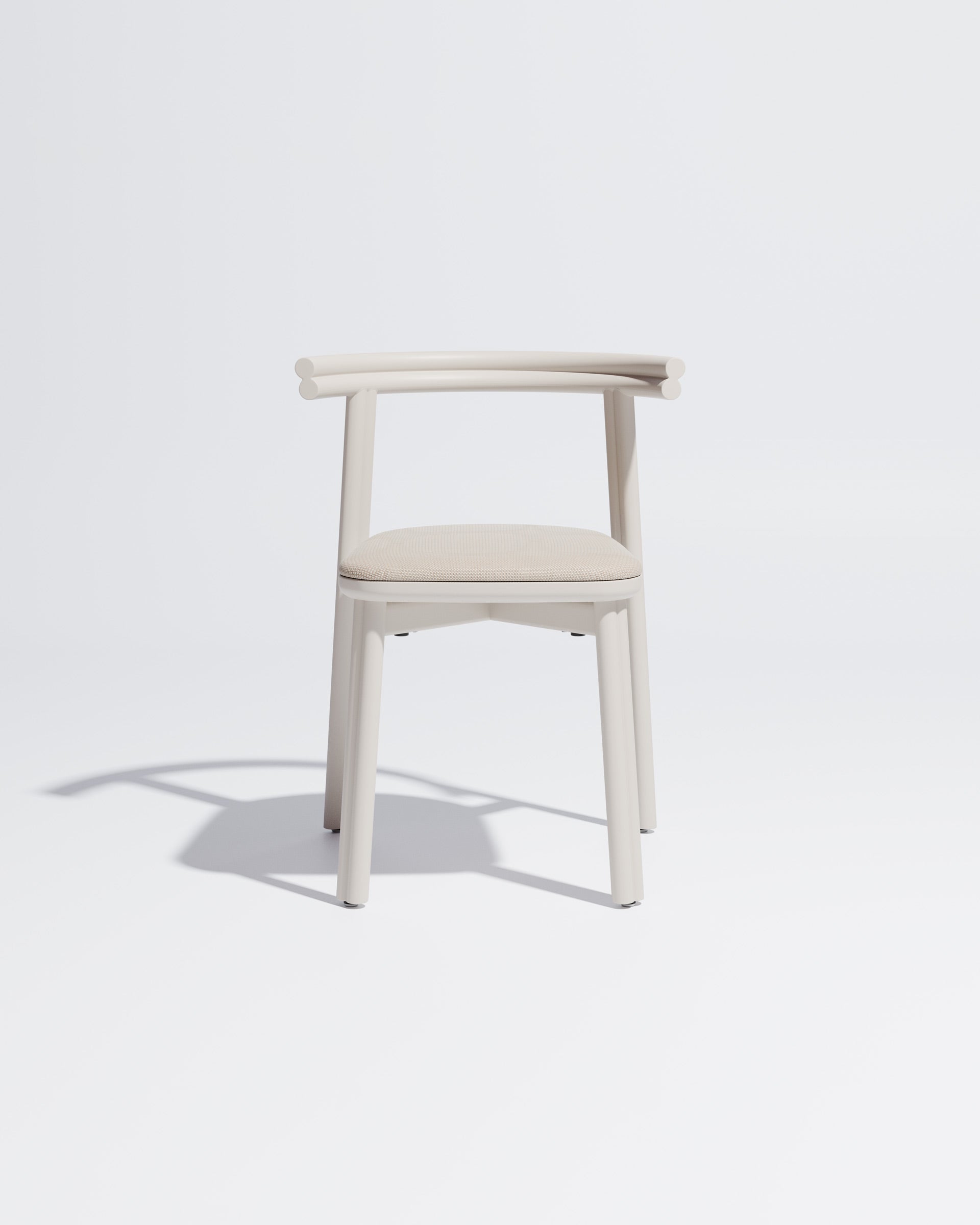 Twill Metal Dining Chair Upholstered | Gibson Karlo | DesignByThem ** Soft White / Maharam Merit - 030 (Indoor Only)